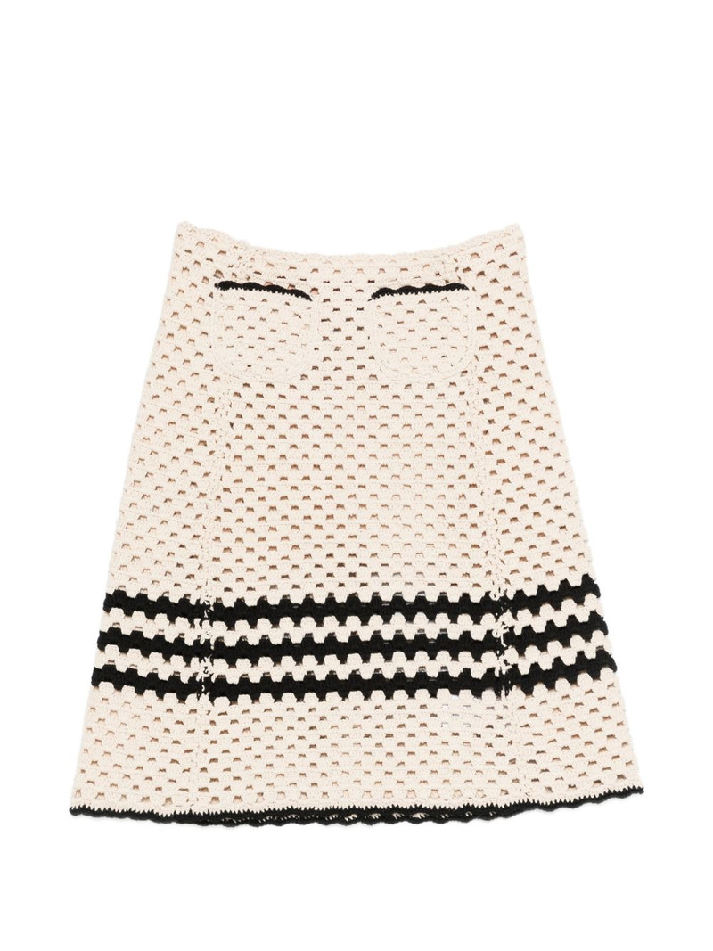 knitted-construction stripe-detail skirt 1