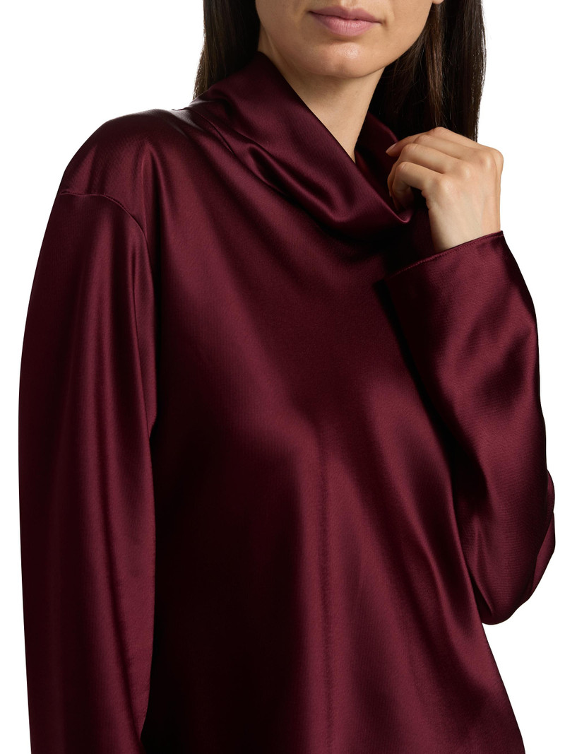 Women's Barb Satin Cowlneck Top - Bordeaux 6