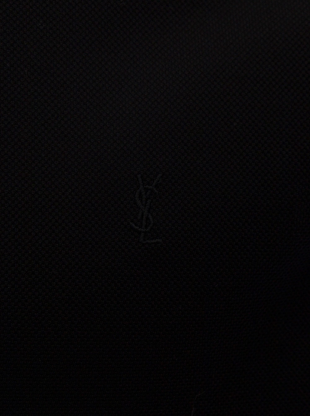 Saint Laurent Men Embroidered Logo Short Sleeved Polo In Black Cotton Man - 3