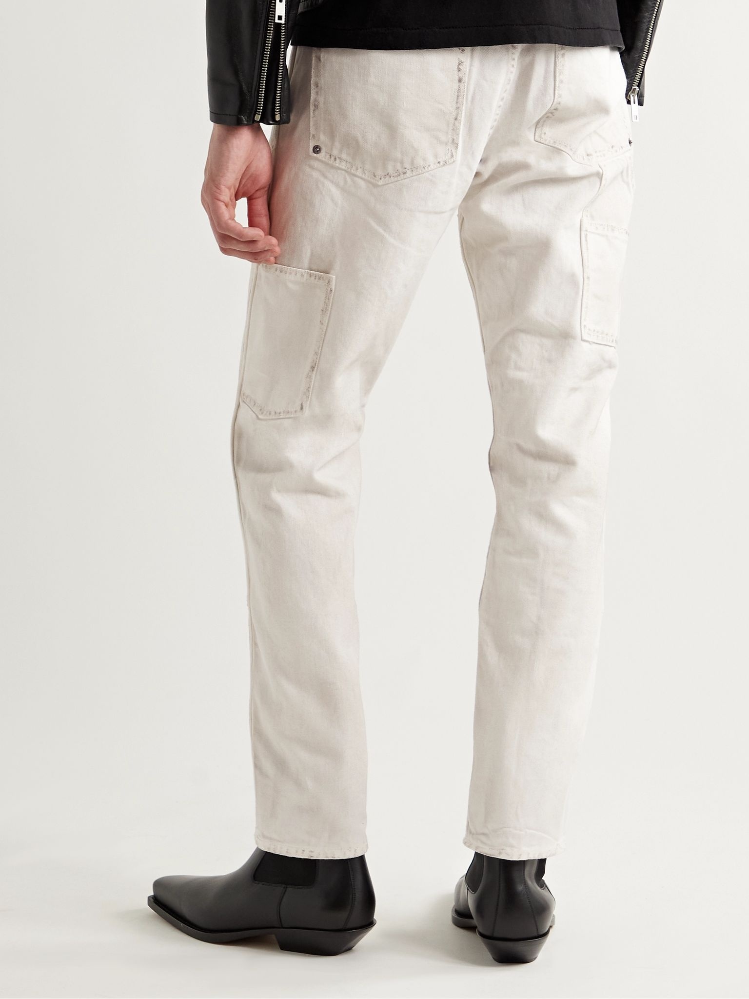 Slim-Fit Tapered Panelled Jeans - 4