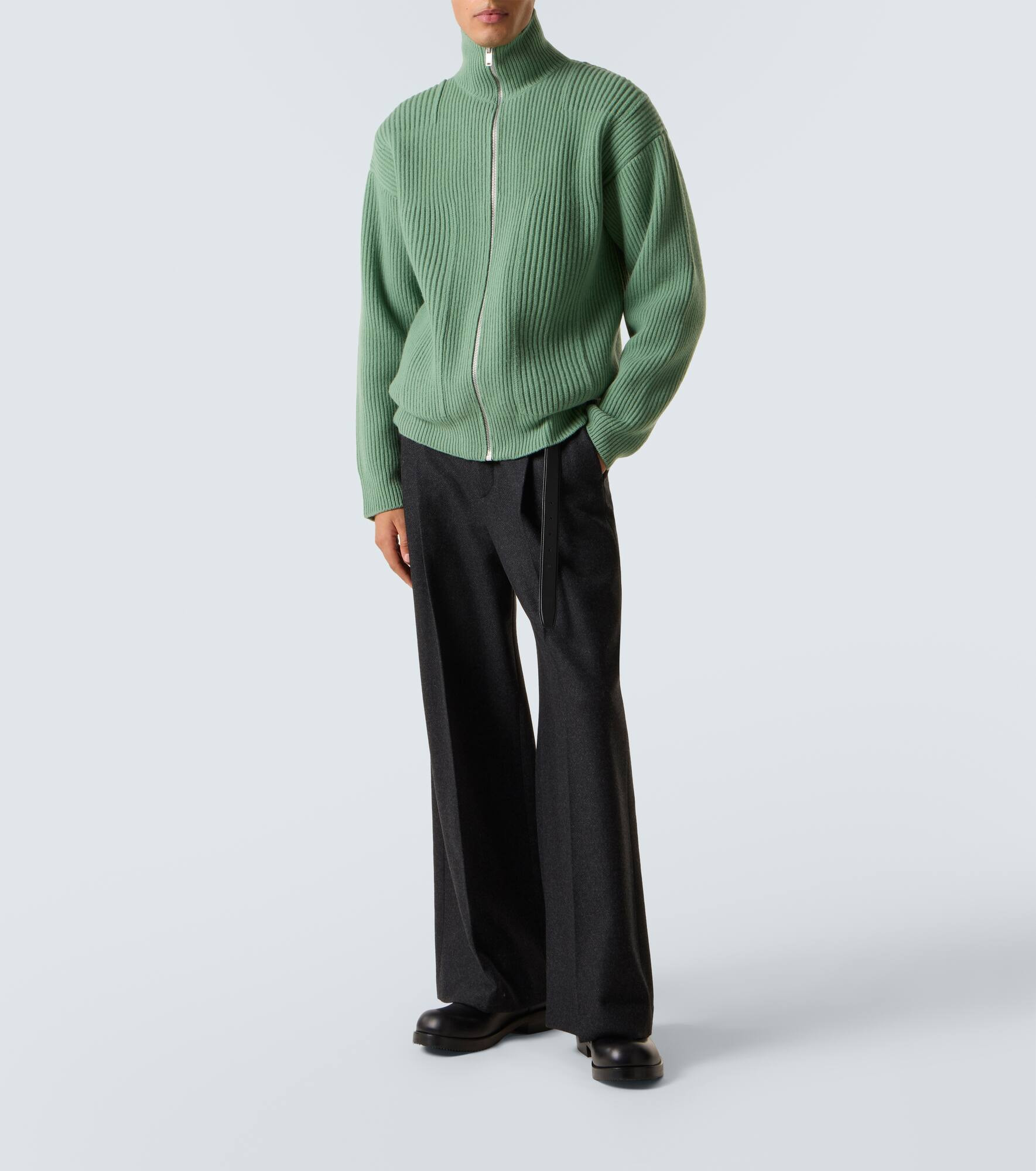 Wool zip-up cardigan - 2