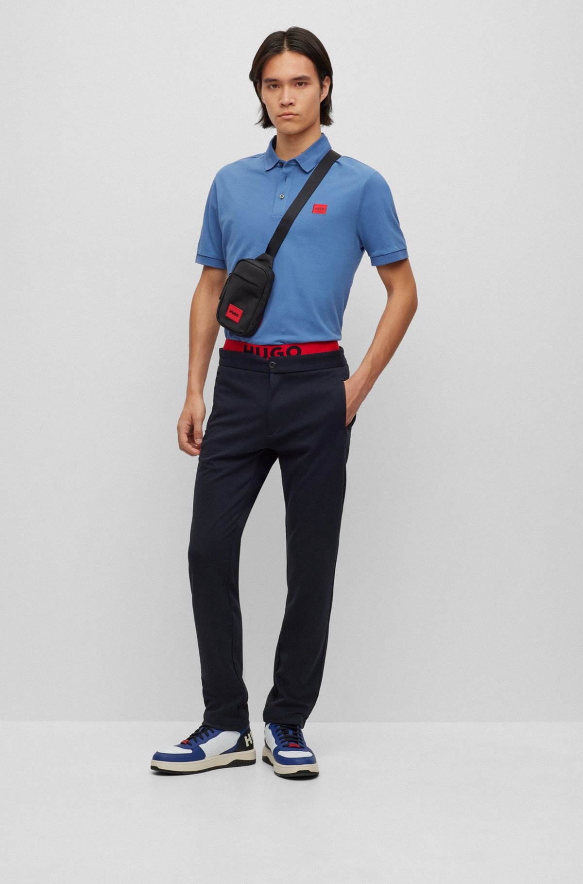 COTTON-PIQUÉ SLIM-FIT POLO SHIRT WITH LOGO LABEL - 4