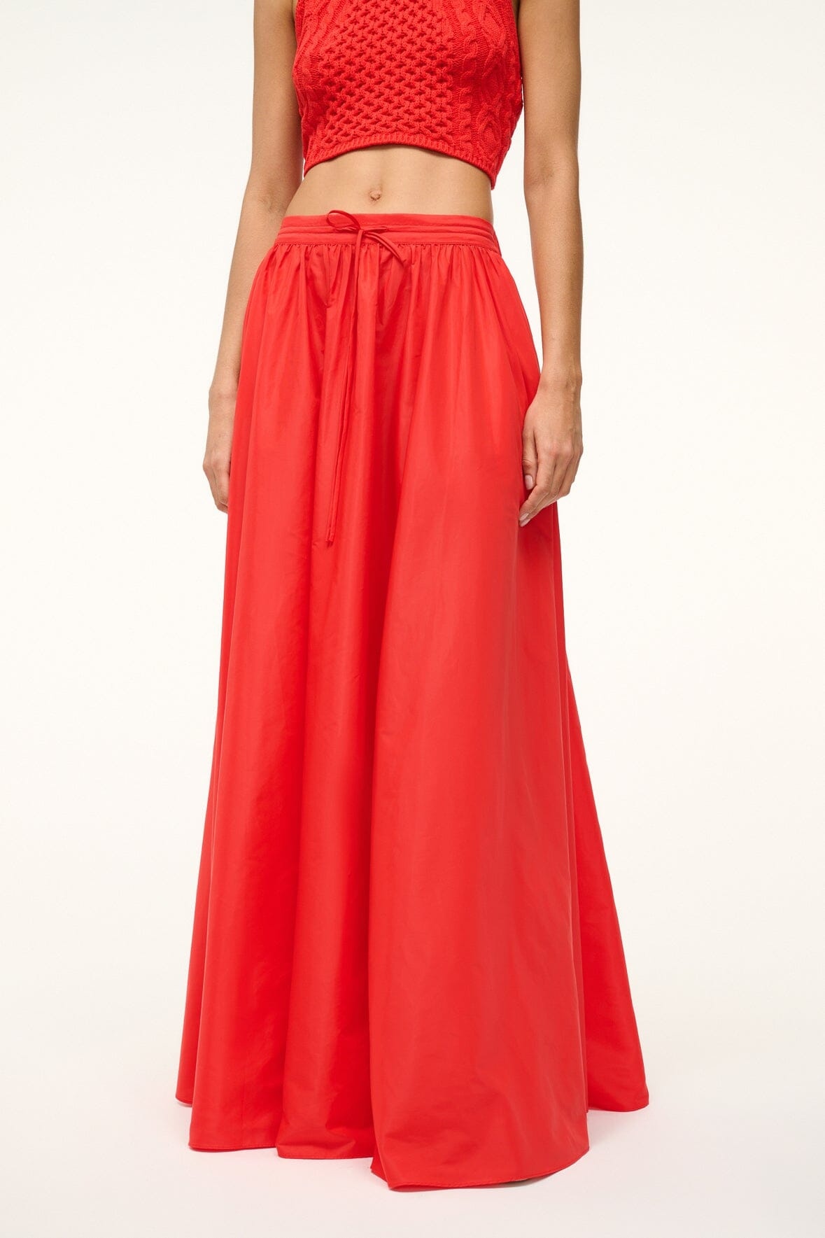 STAUD MAXI EDEN SKIRT RED ROSE - 3