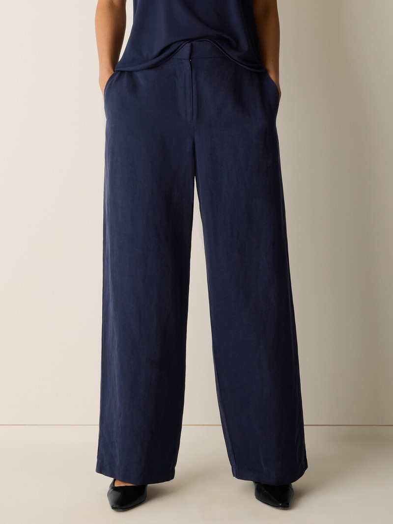 Linen Silk Twill Wide-Leg Trouser 3