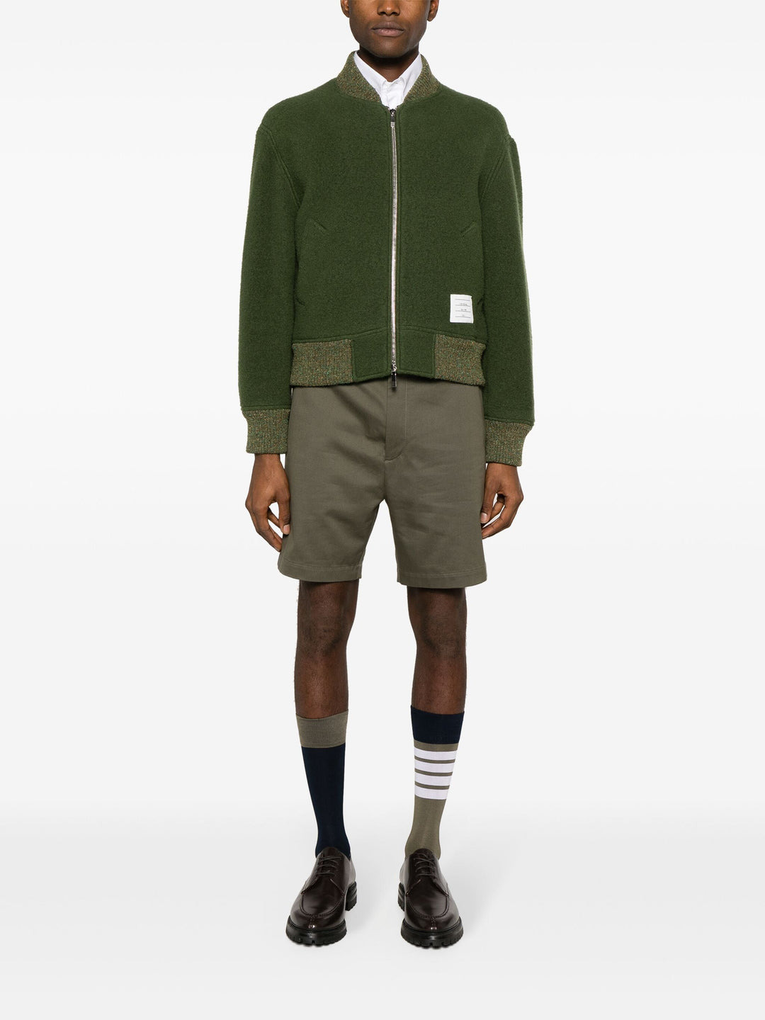Bomber With Rwb Stripe In Wool - 2