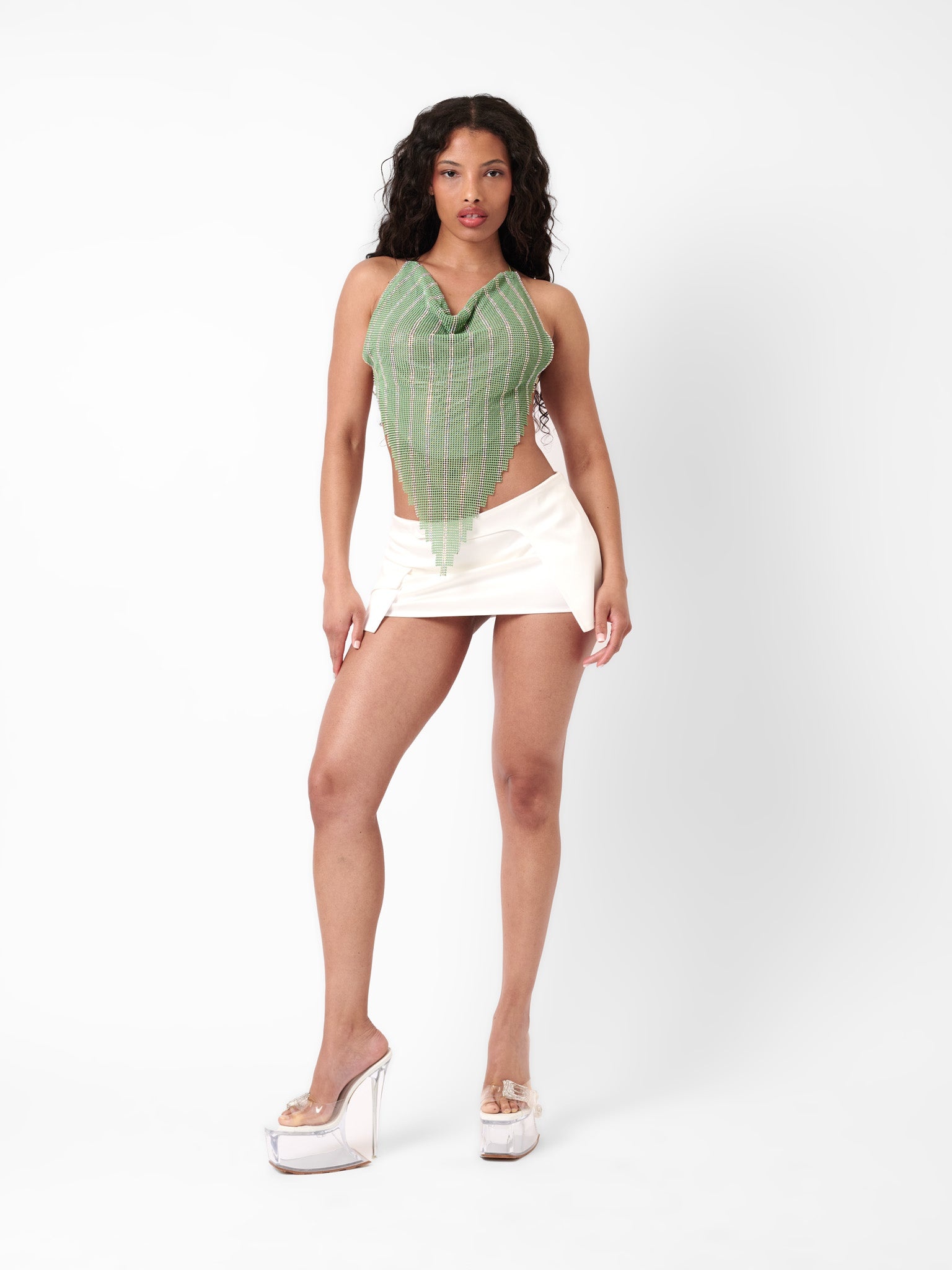 LIMITED EDITION BEYAN TOP IN STRIPE BILLIONAIRE GREEN - 7