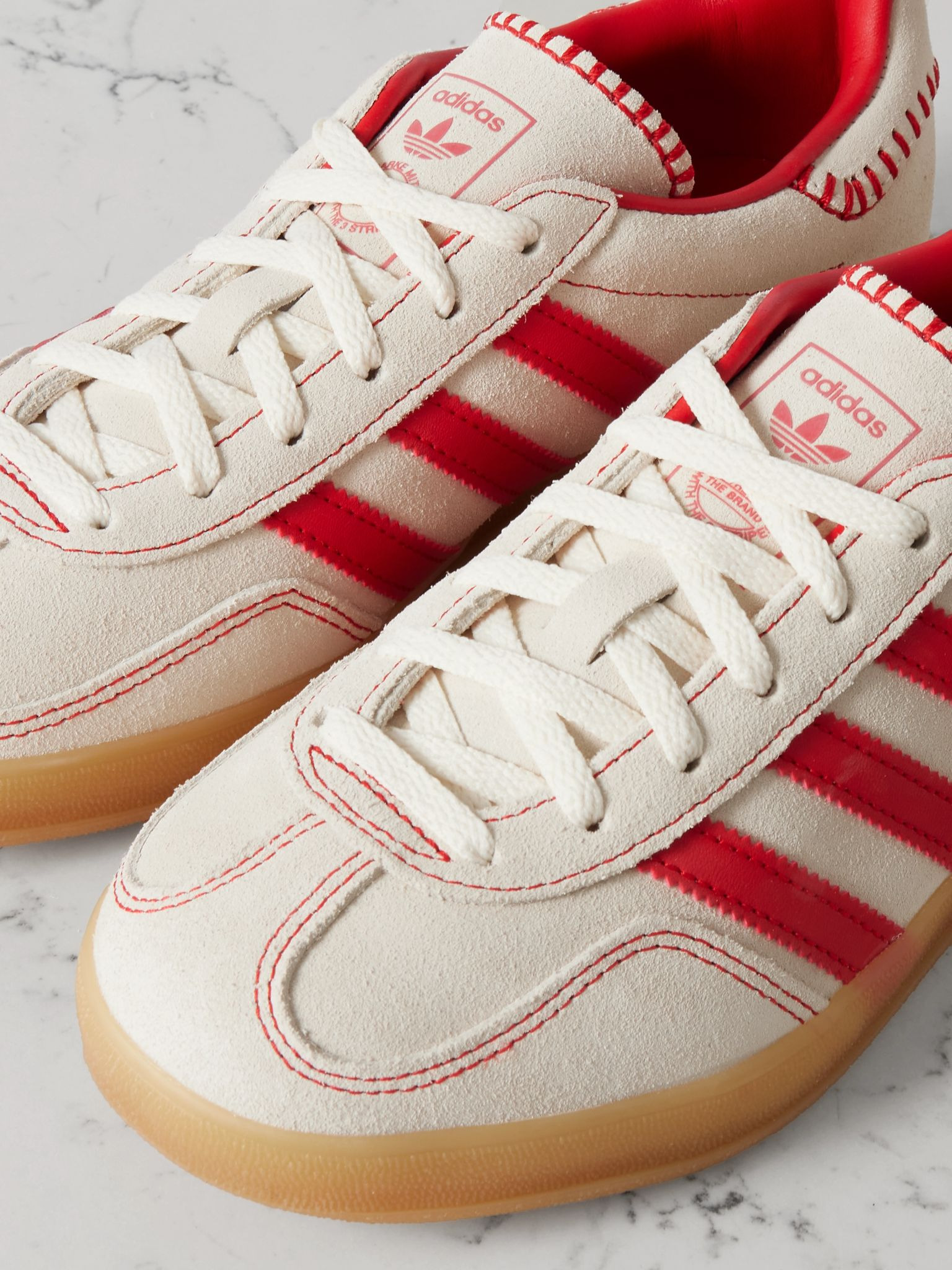 Gazelle Indoor leather-trimmed suede sneakers Beige - 4