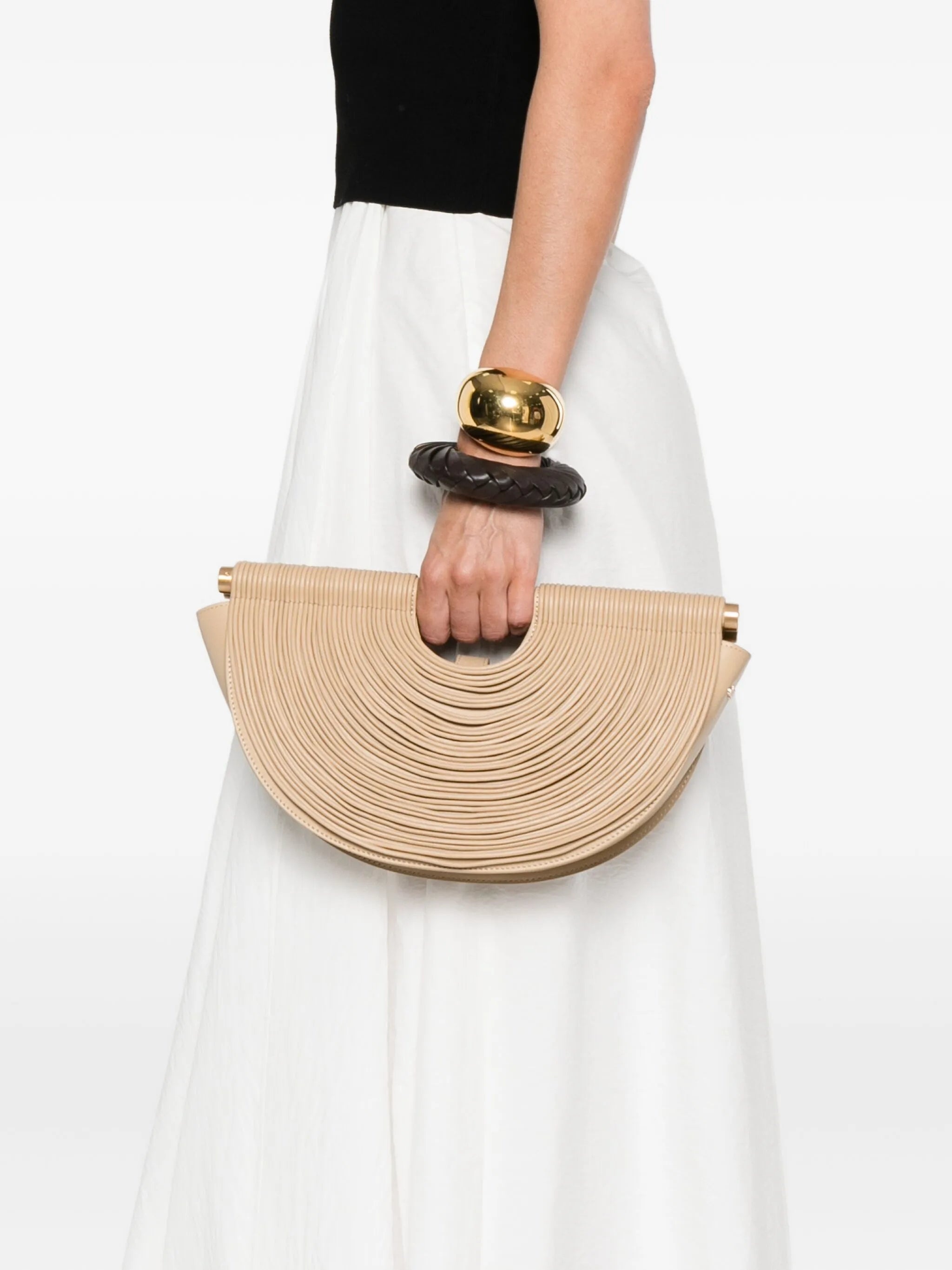 Cult Gaia Lou Pleated Half-moon Tote Bag - 4