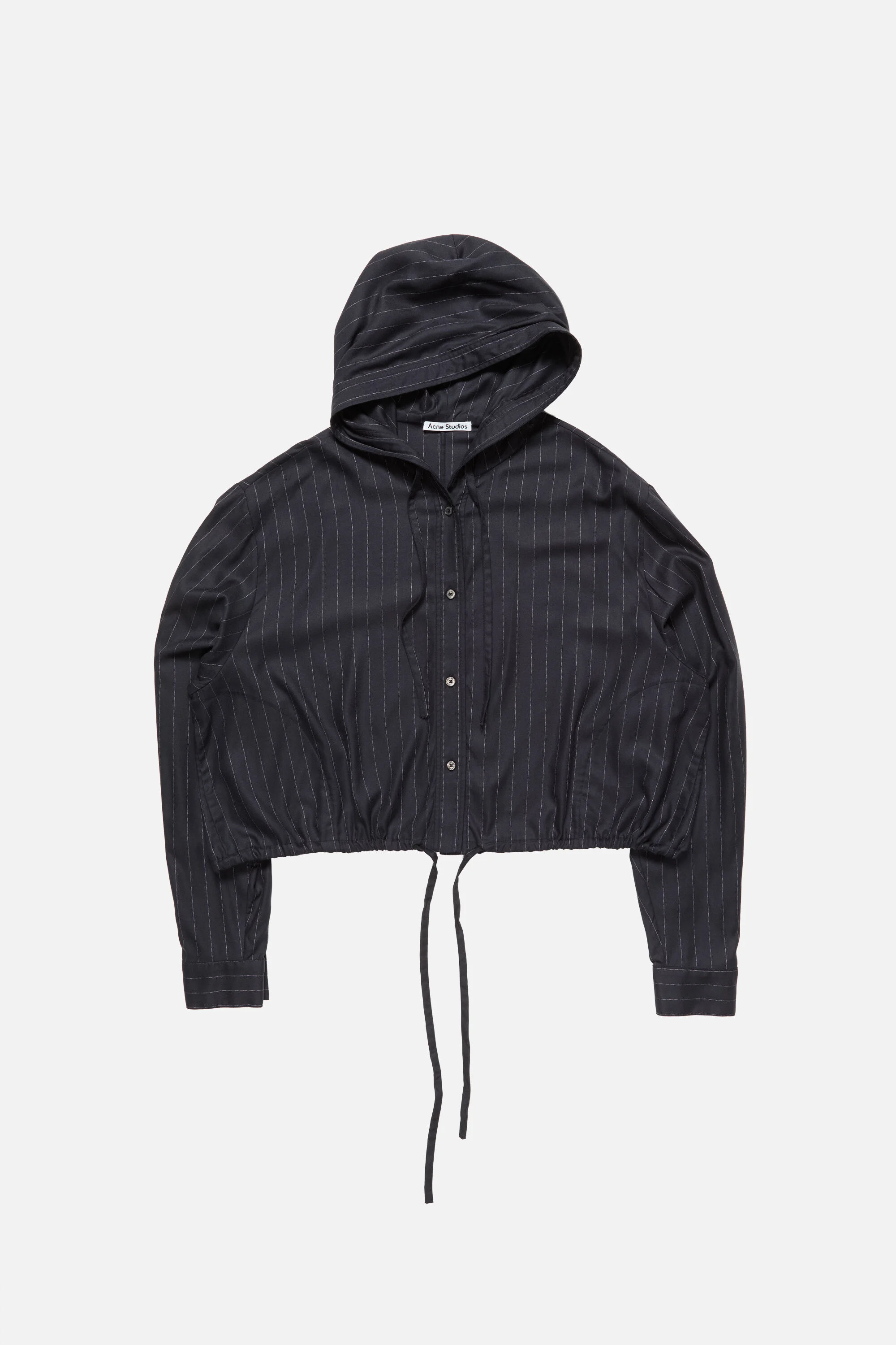 Button-up wool overshirt - Navy blue - 1