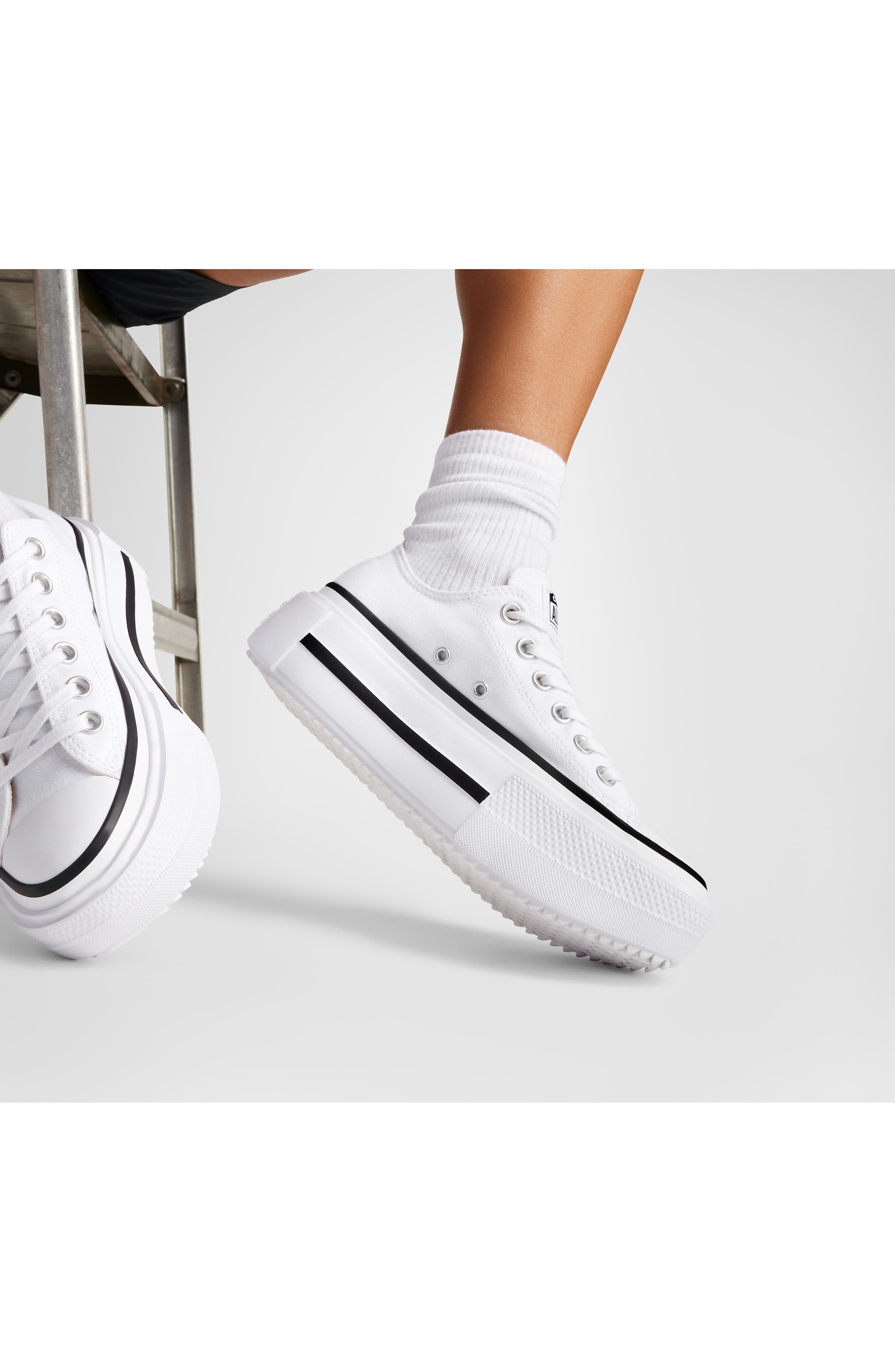Converse Gender Inclusive Chuck Taylor All Star Lift Double Stack Low Top Platform Sneaker in White/ - 2