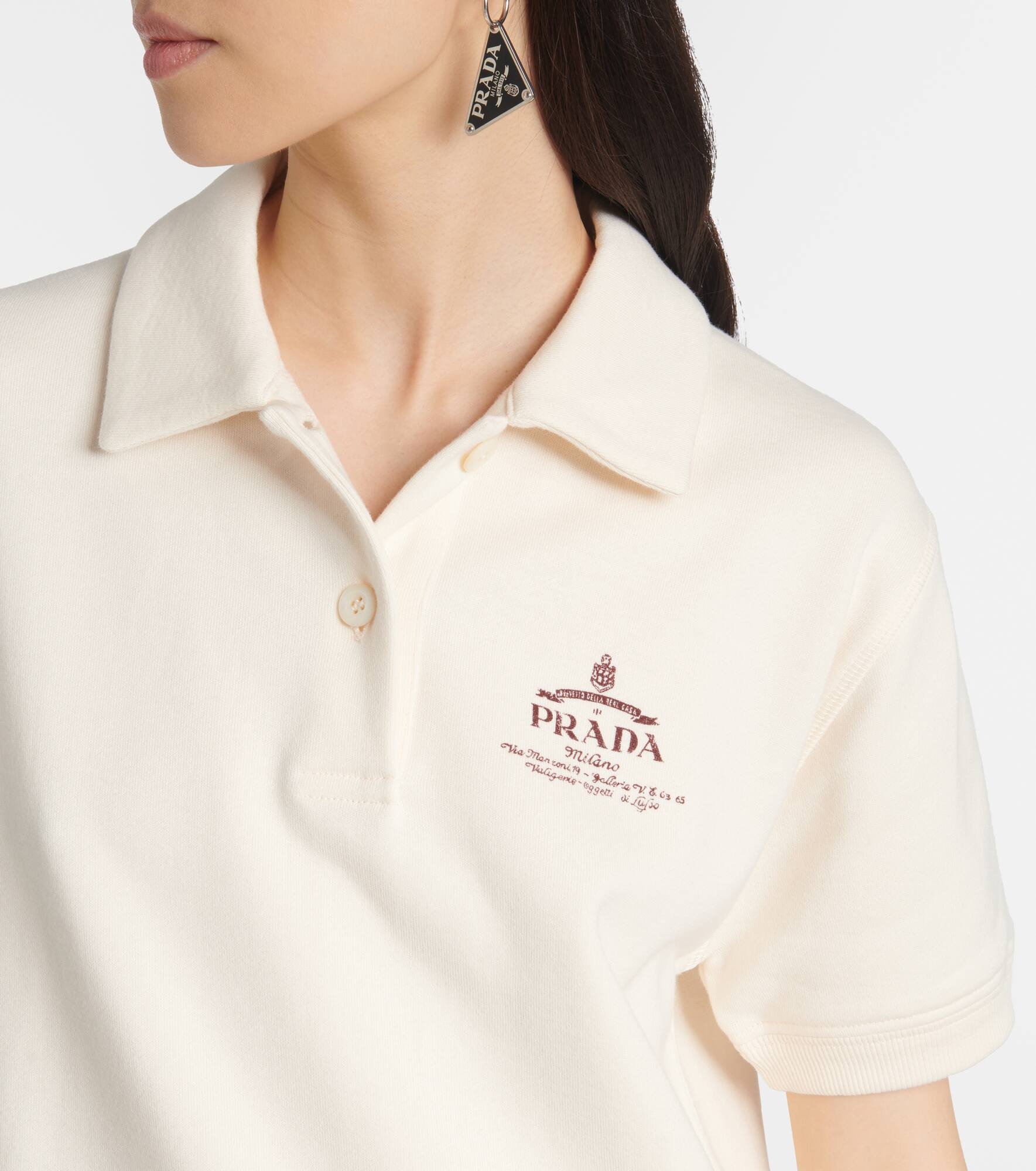 Logo cotton fleece polo dress - 4