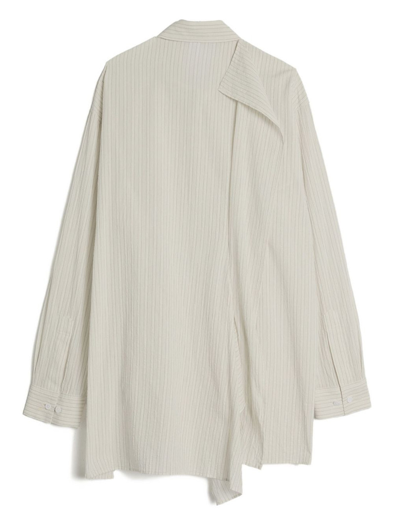Y's pinstripe asymmetrical shirt outlook