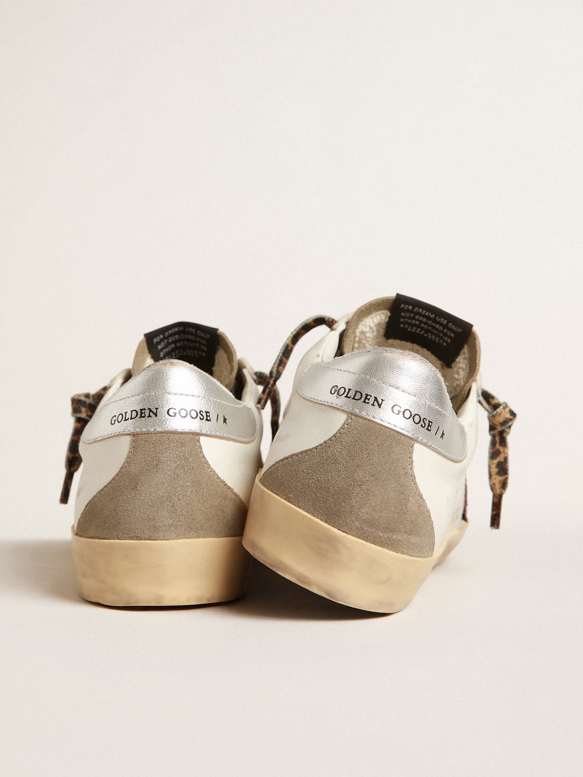 Golden Goose Super-Star with burgundy glitter star and