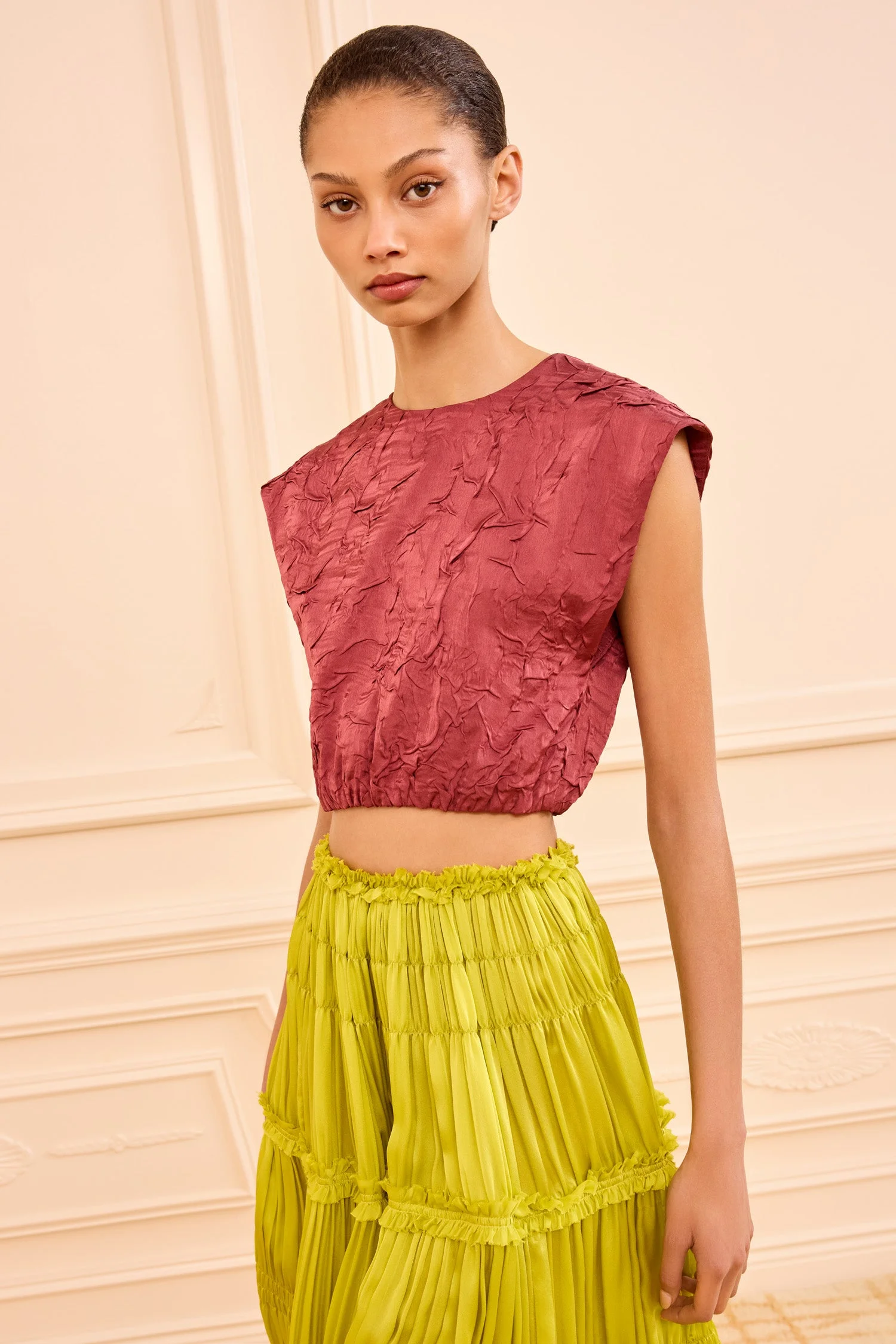 Gisella Satin Crop Top - 1