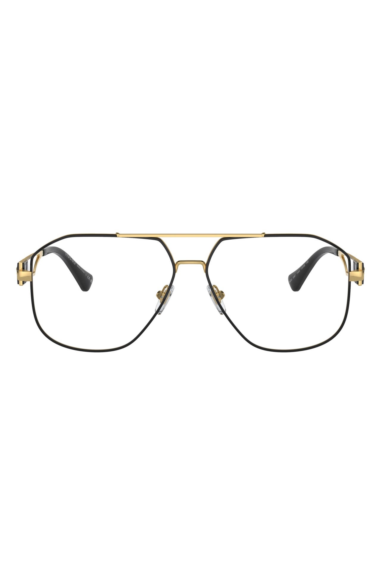 Versace 59mm Pilot Optical Glasses in Black Gold at Nordstrom - 1