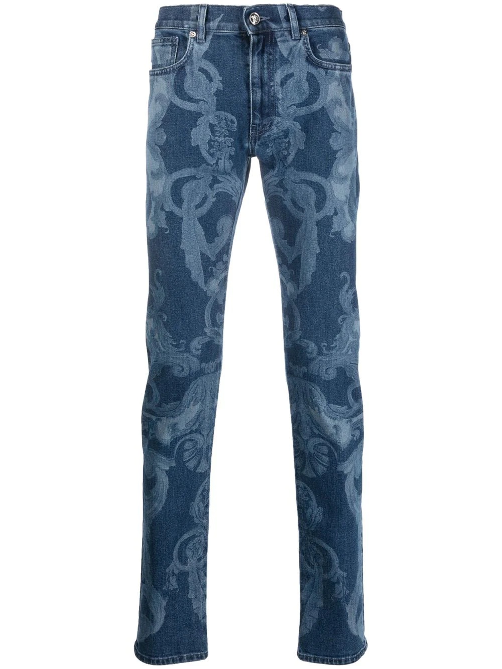 Baroque-print skinny jeans - 1