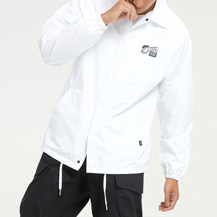 Vans AP Tell A FRD Coach Jacket 'White Black' VN0A54P4WHT - 5