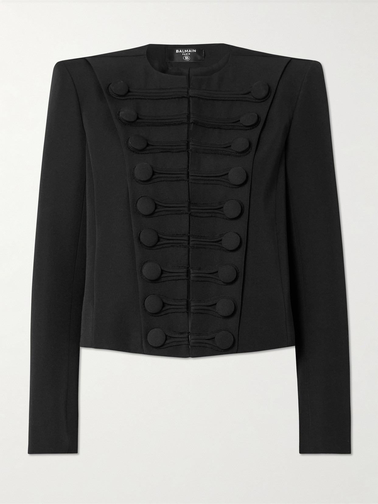 Spencer Button-embellished Grain De Poudre Wool Jacket - 1