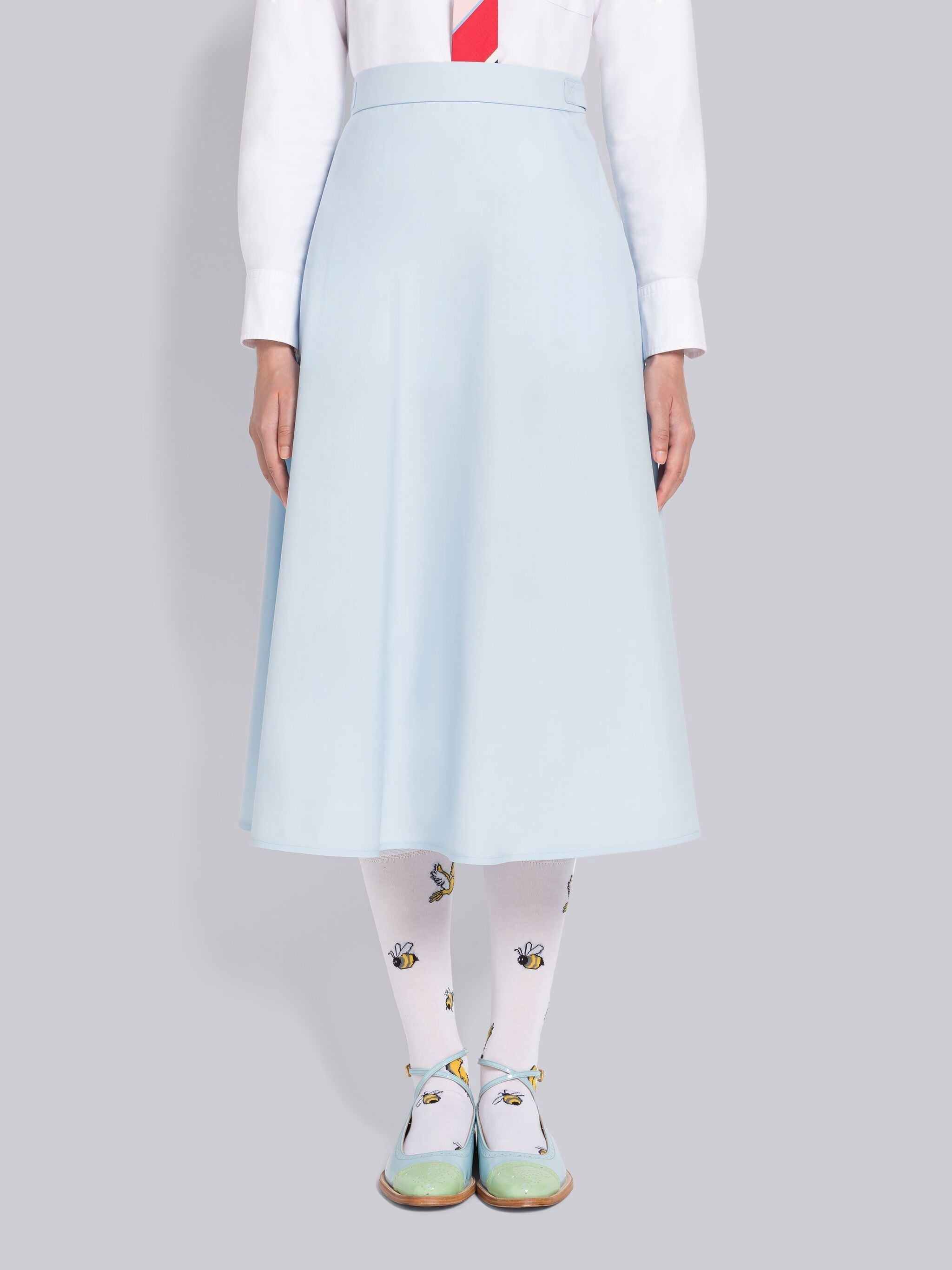 Piece Dyed Plain Weave A-line Skirt - 1
