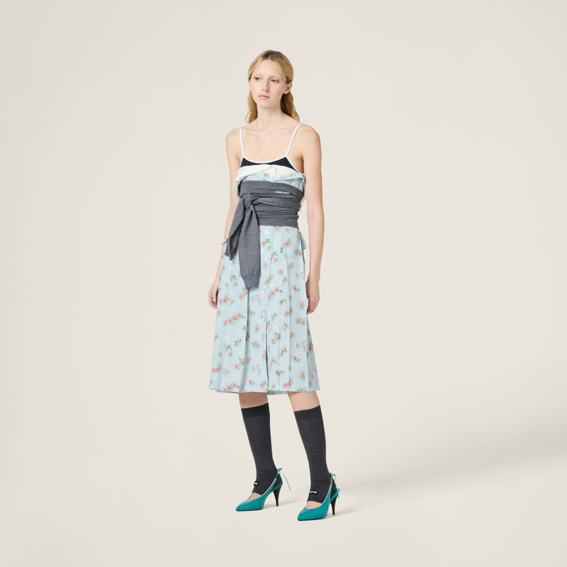 Miu Miu Printed marocain dress outlook