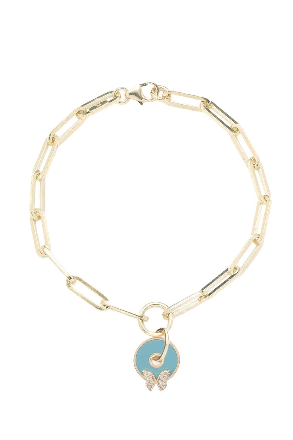Aqua Butterfly Classic Fob Bracelet - Reverie - 1