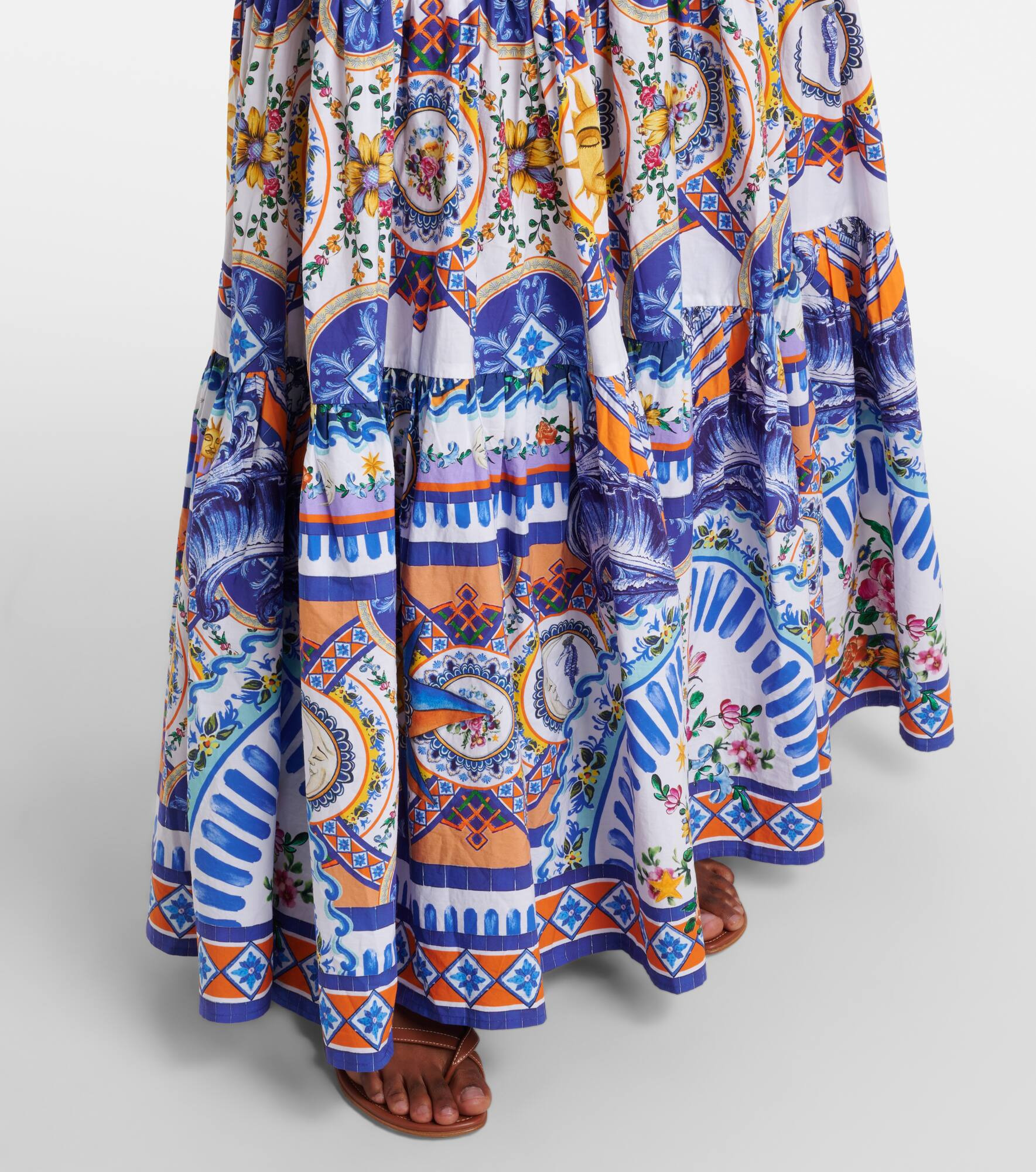 Floral cotton maxi dress - 6