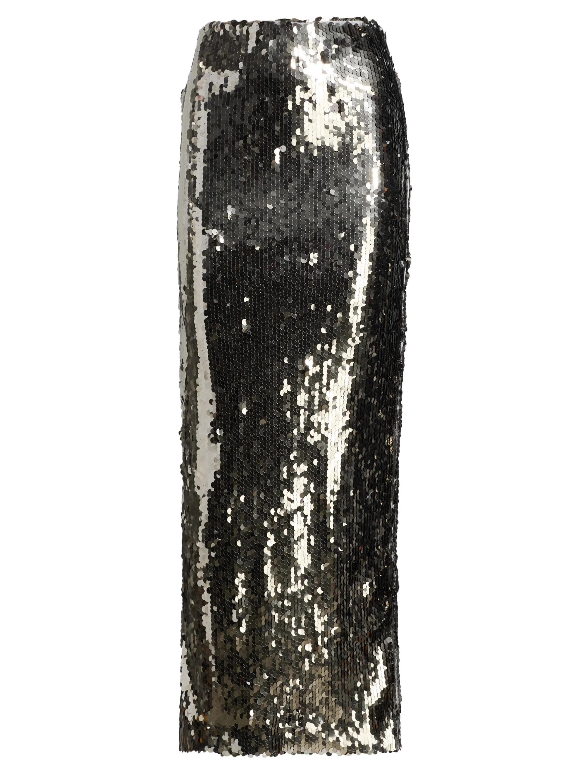 Women's Re-Edition Sequined Stretch Pencil Midi-Skirt - Silver - 1