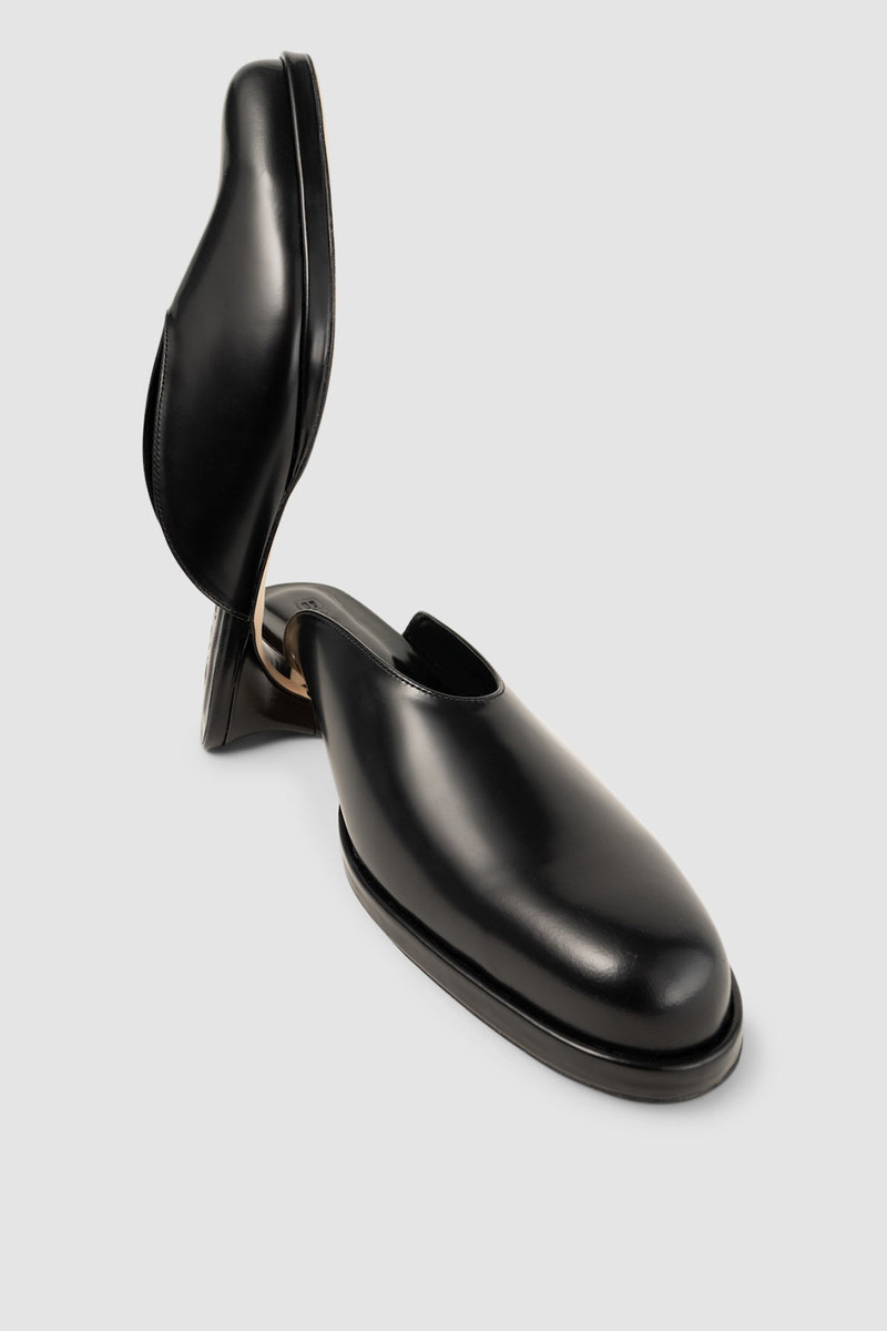 Babylady Black Semi Patent Leather Slip-On Mule 4