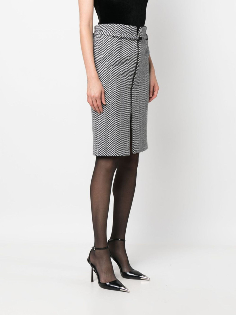 chevron-pattern midi pencil skirt 3
