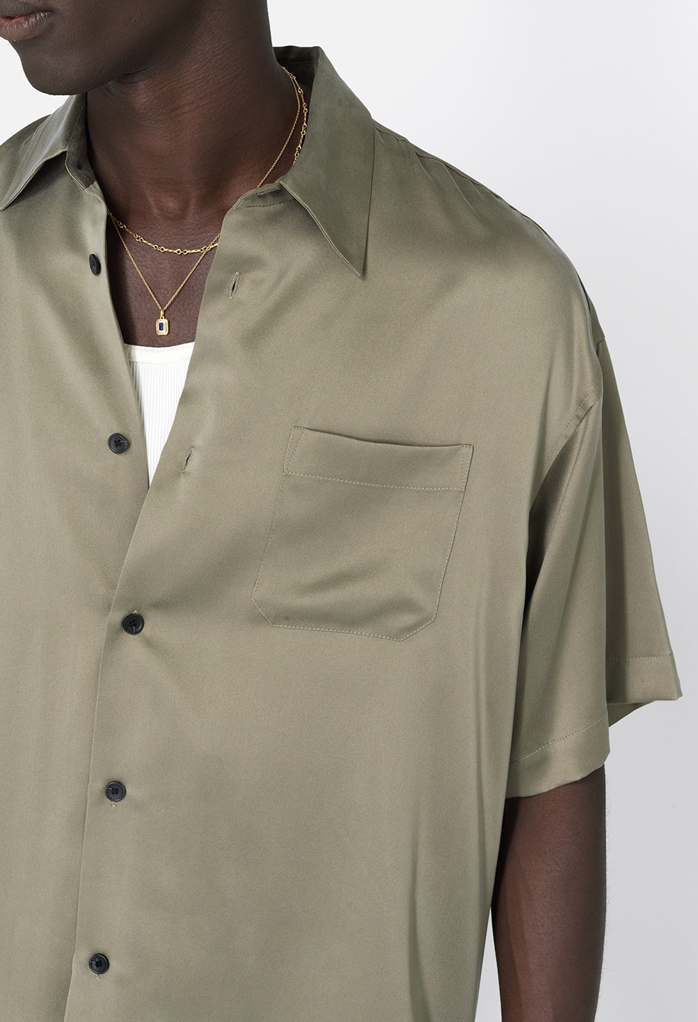 BRUSHED SILK BUTTON UP - 6