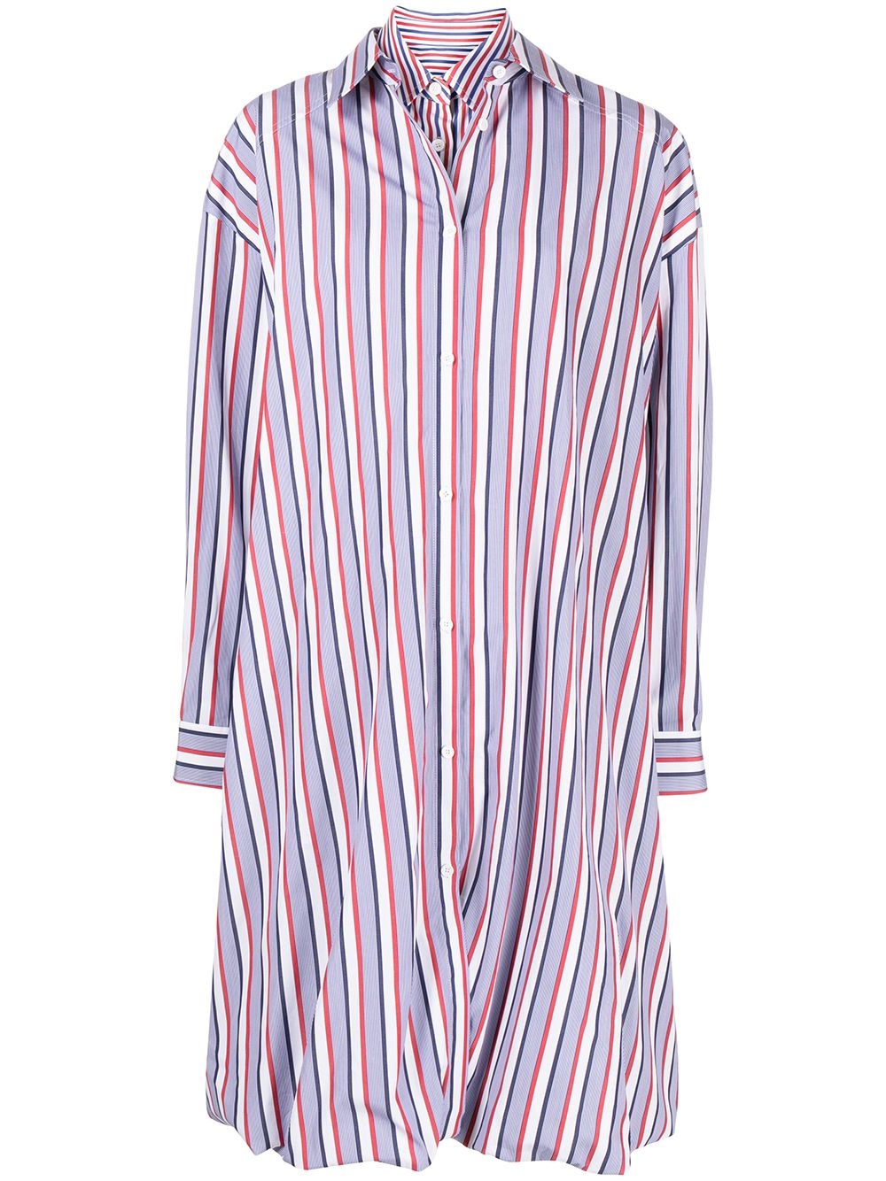 stripe-detail shirt dress - 1