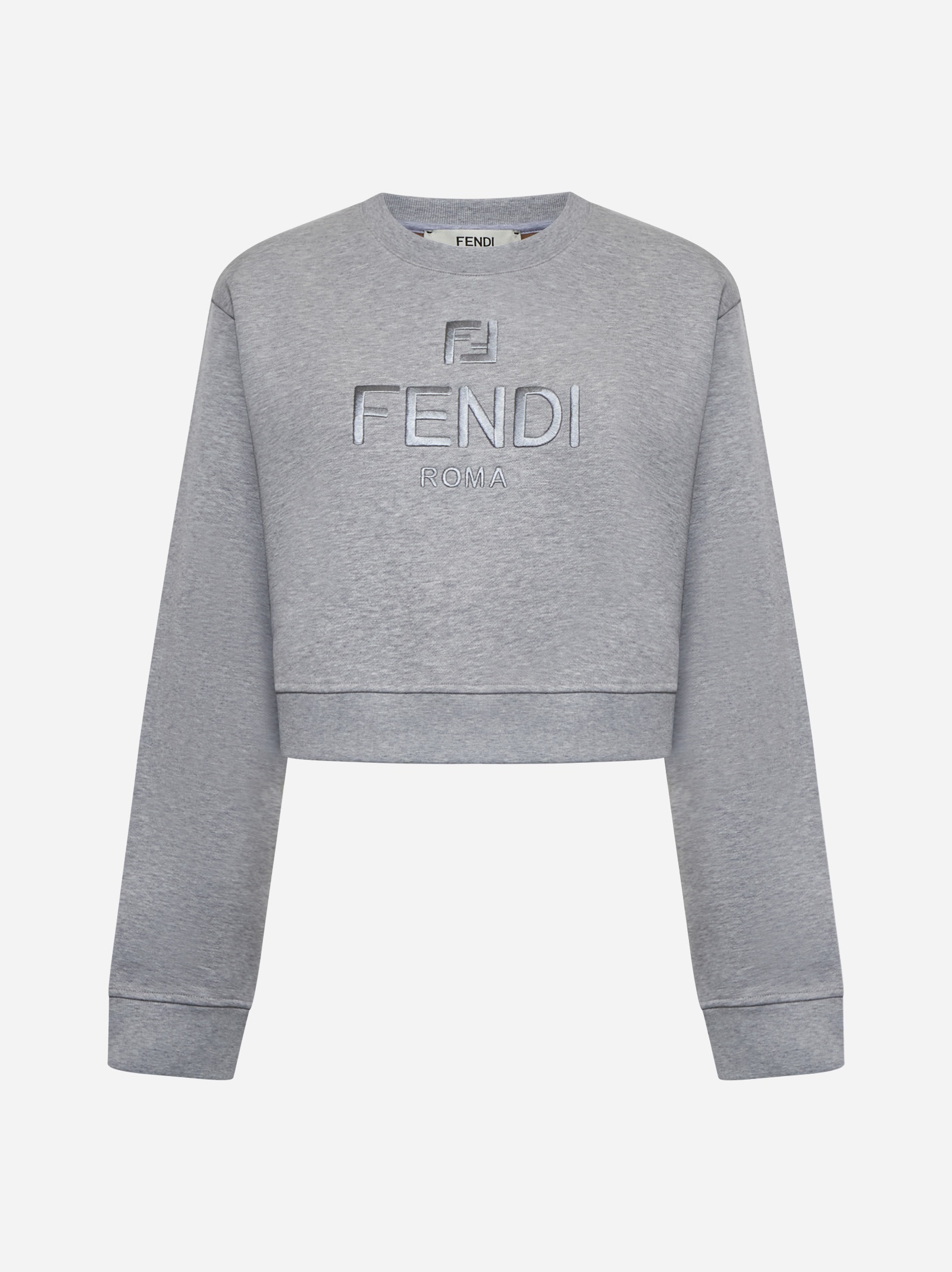 Logo cotton cropped sweatshirt - 1