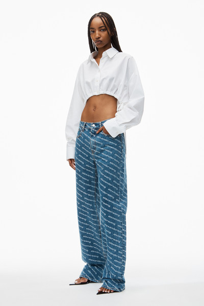 Alexander Wang EZ Mid Rise Jeans in Logo Crystal Hotfix outlook