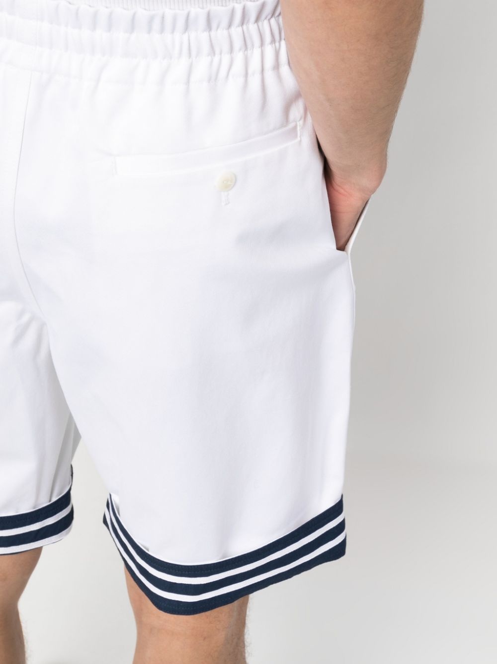 stripe-border cotton shorts - 5