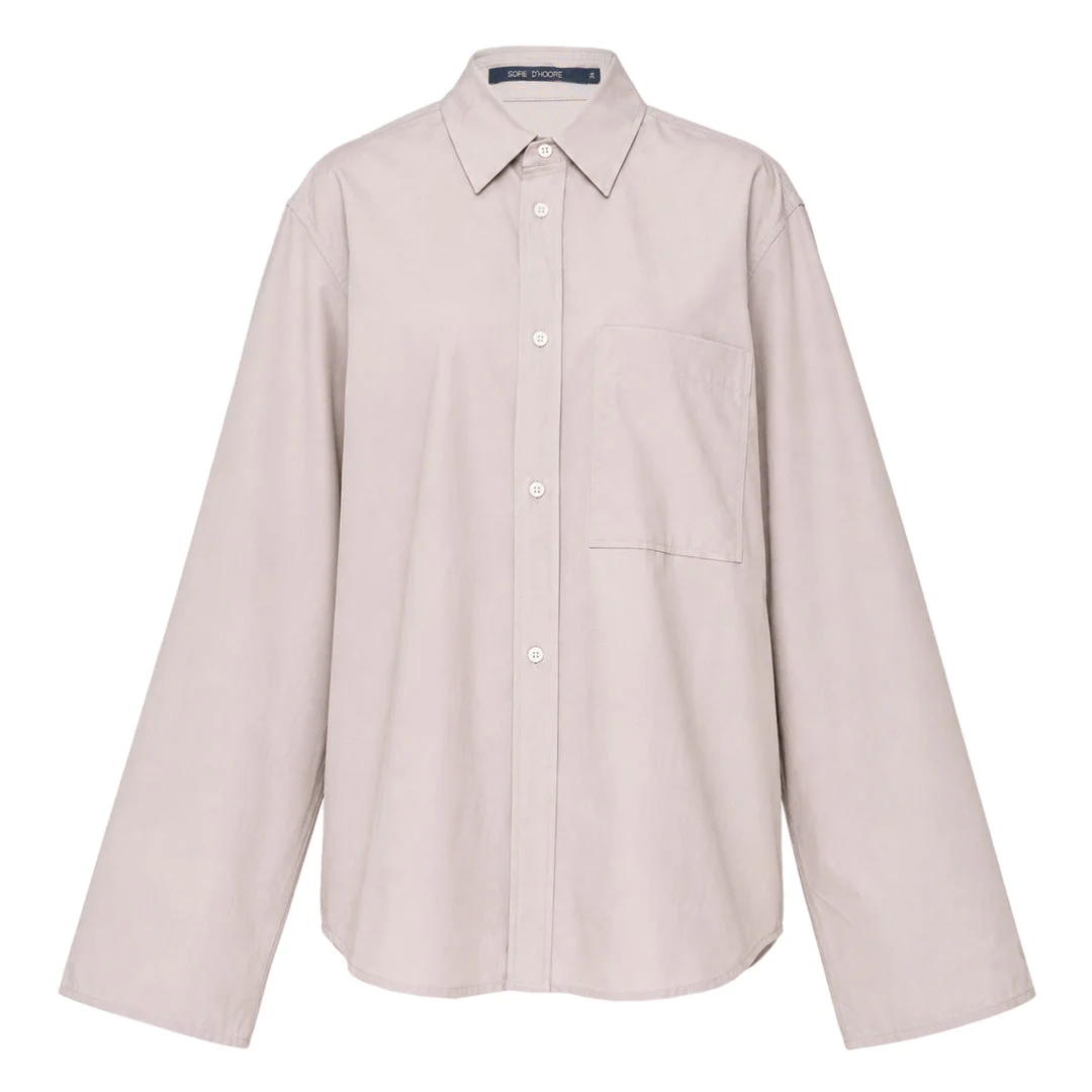 Long Sleeve One Pocket Blouse - 1