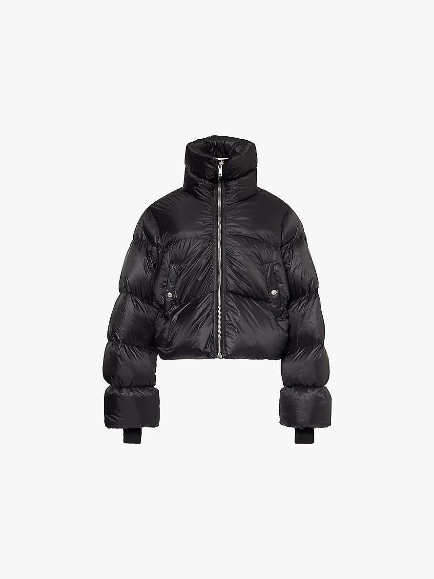 Funnel-neck quilted shell-down jacket - 1