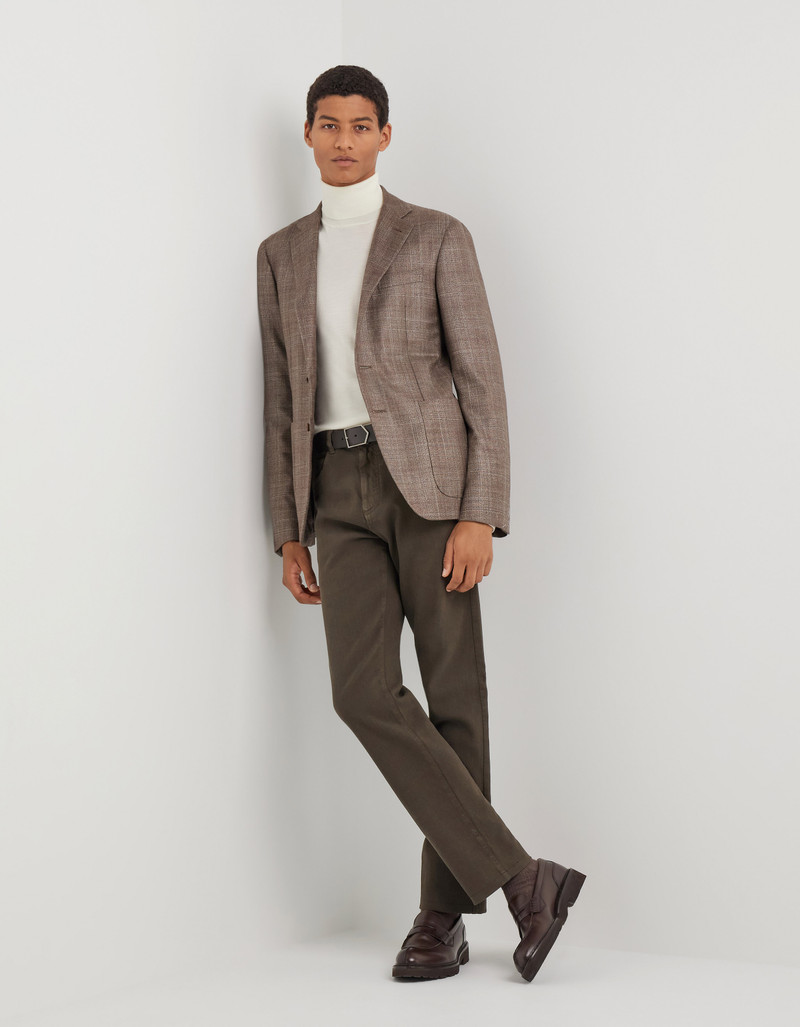 Canali EXCLUSIVE TAUPE SILK AND CASHMERE KEI JACKET outlook
