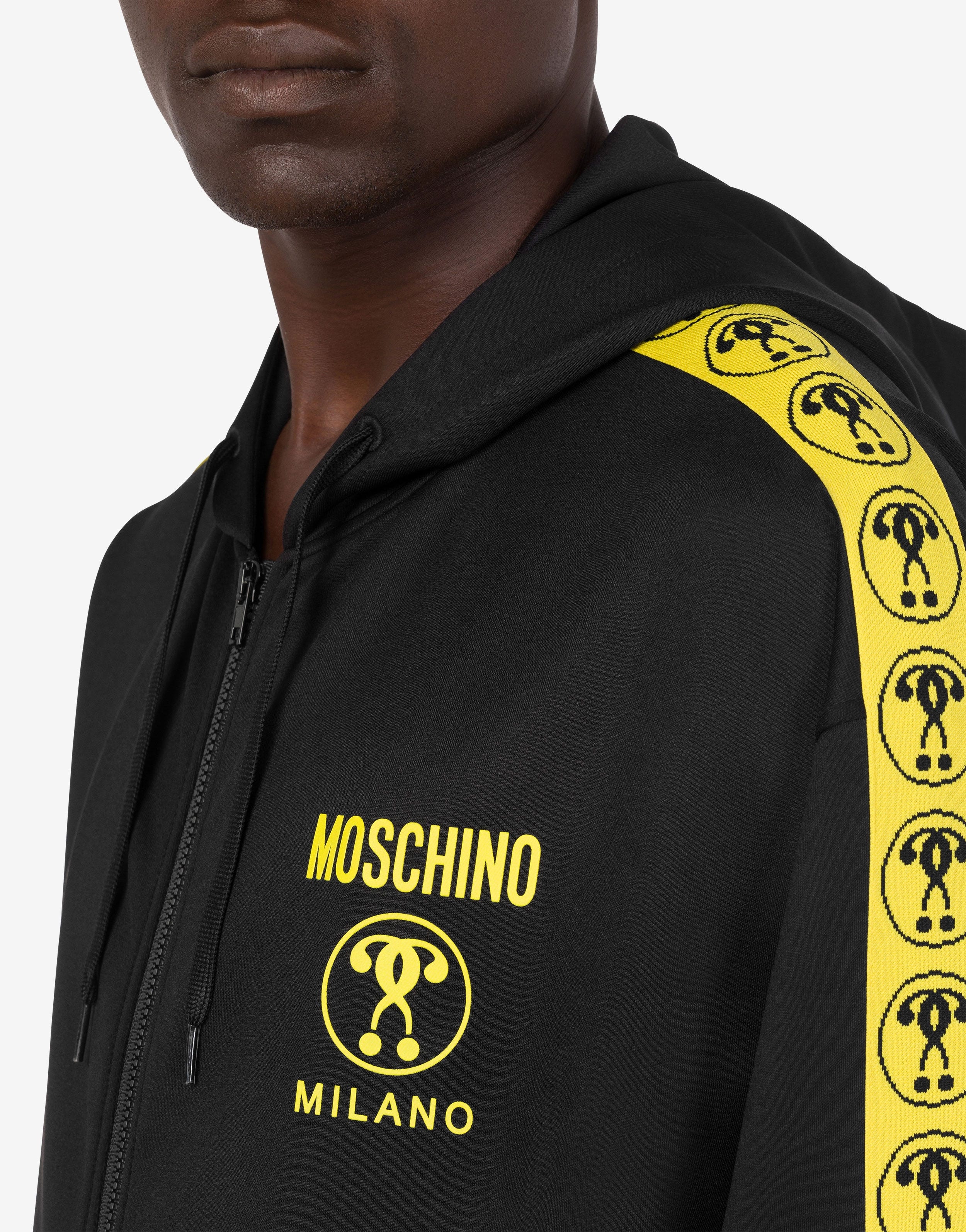 Moschino DOUBLE QUESTION MARK ZIPPED TECHNICAL SWEATSHIRT
