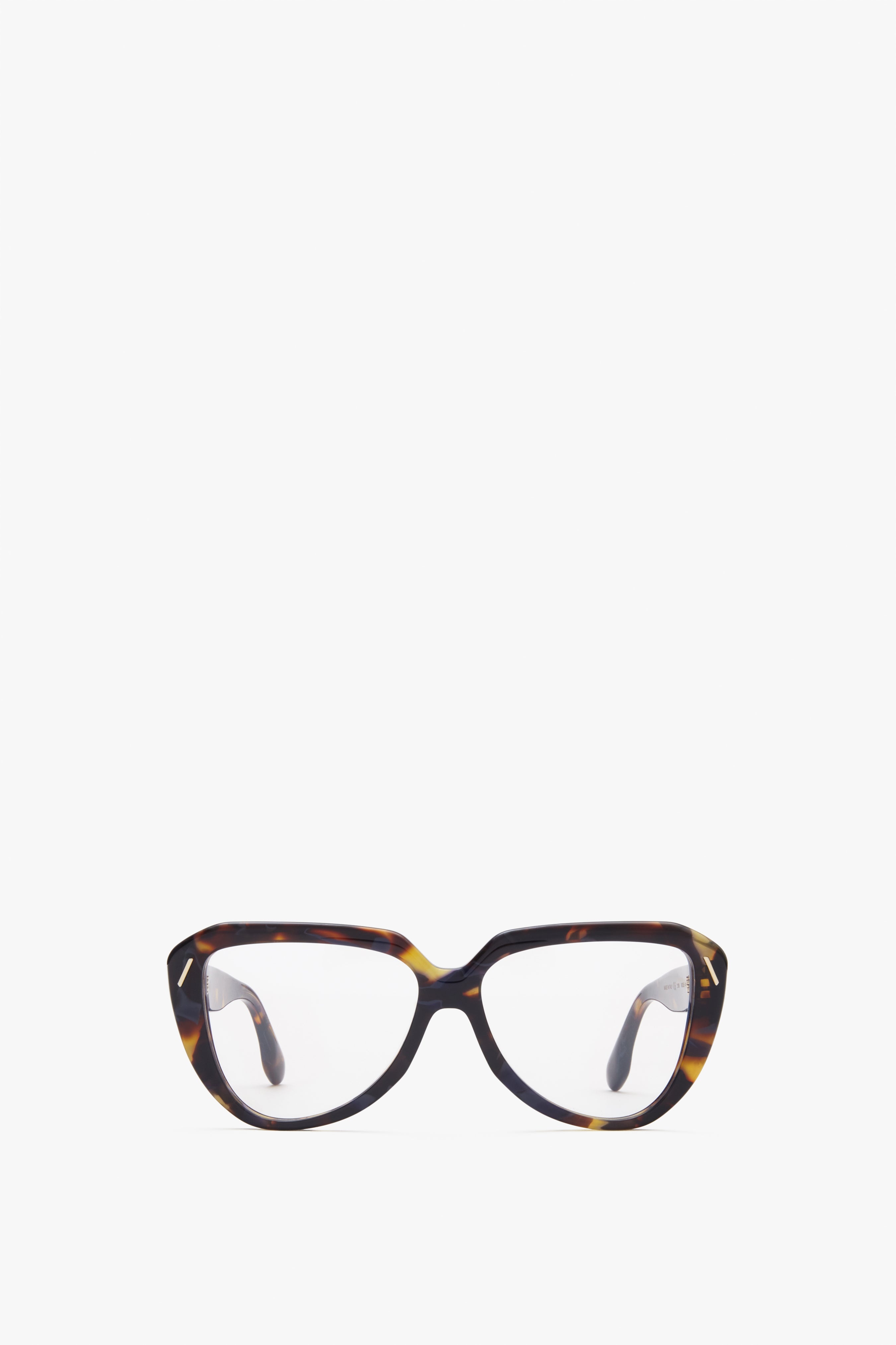 Sculptural Optical Glasses in Havana-Blue - 1