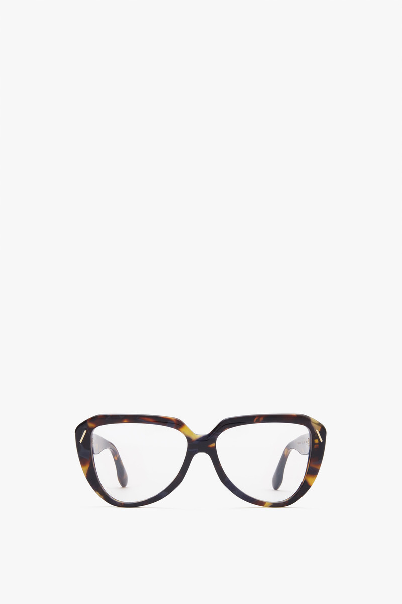 Sculptural Optical Glasses in Havana-Blue 1