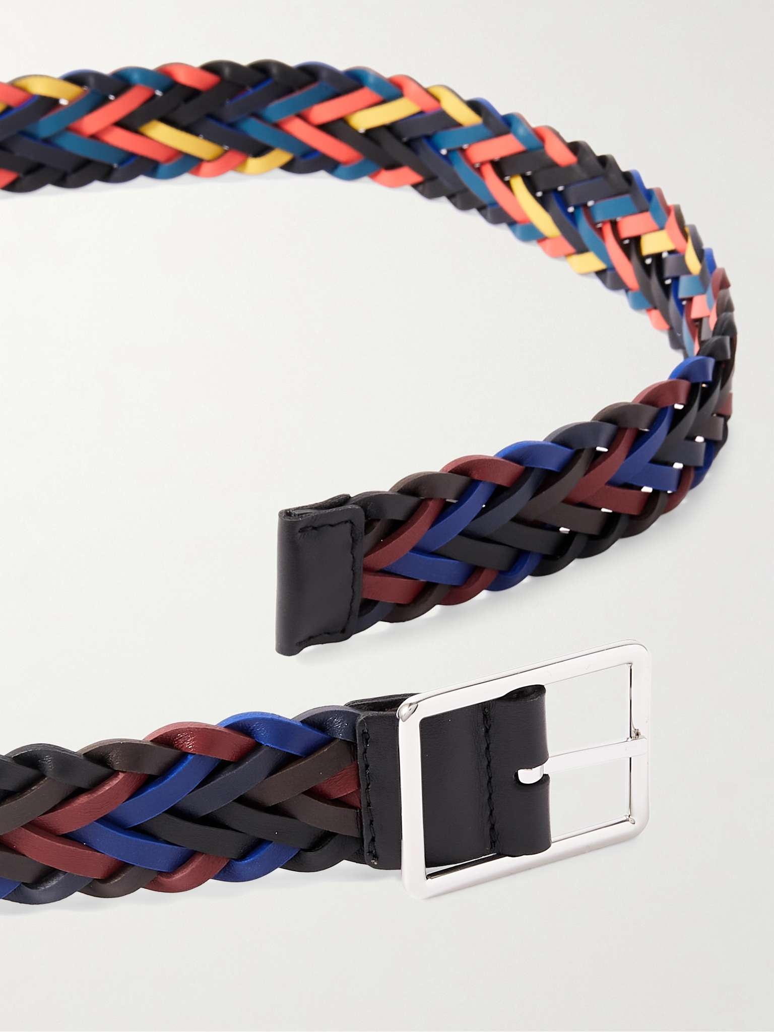 3.5cm Reversible Woven Leather Belt - 2