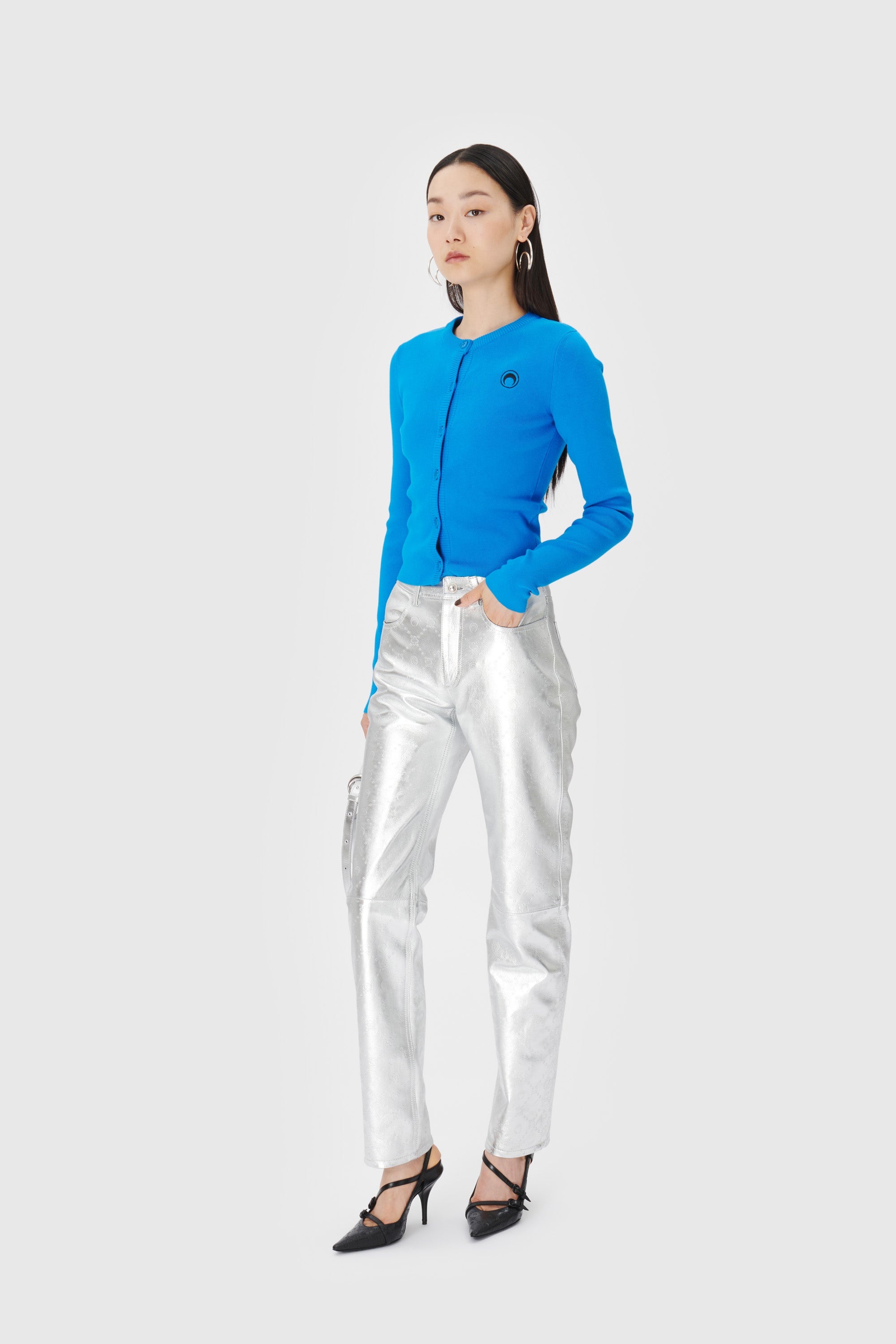 Laminated Leather Straight Leg Pants - 2