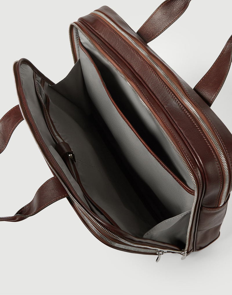 Calfskin briefcase with zipper 5