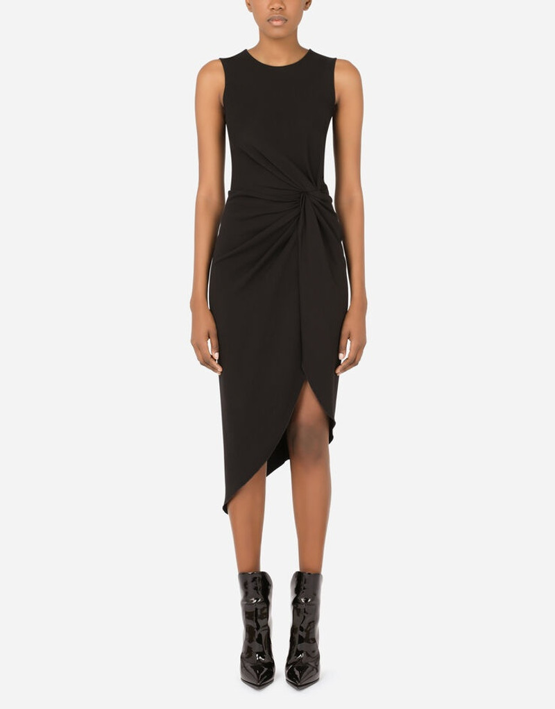 Dolce & Gabbana Cady calf-length dress with knot detail outlook