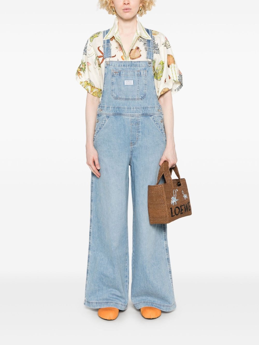 logo-patch dungarees - 2