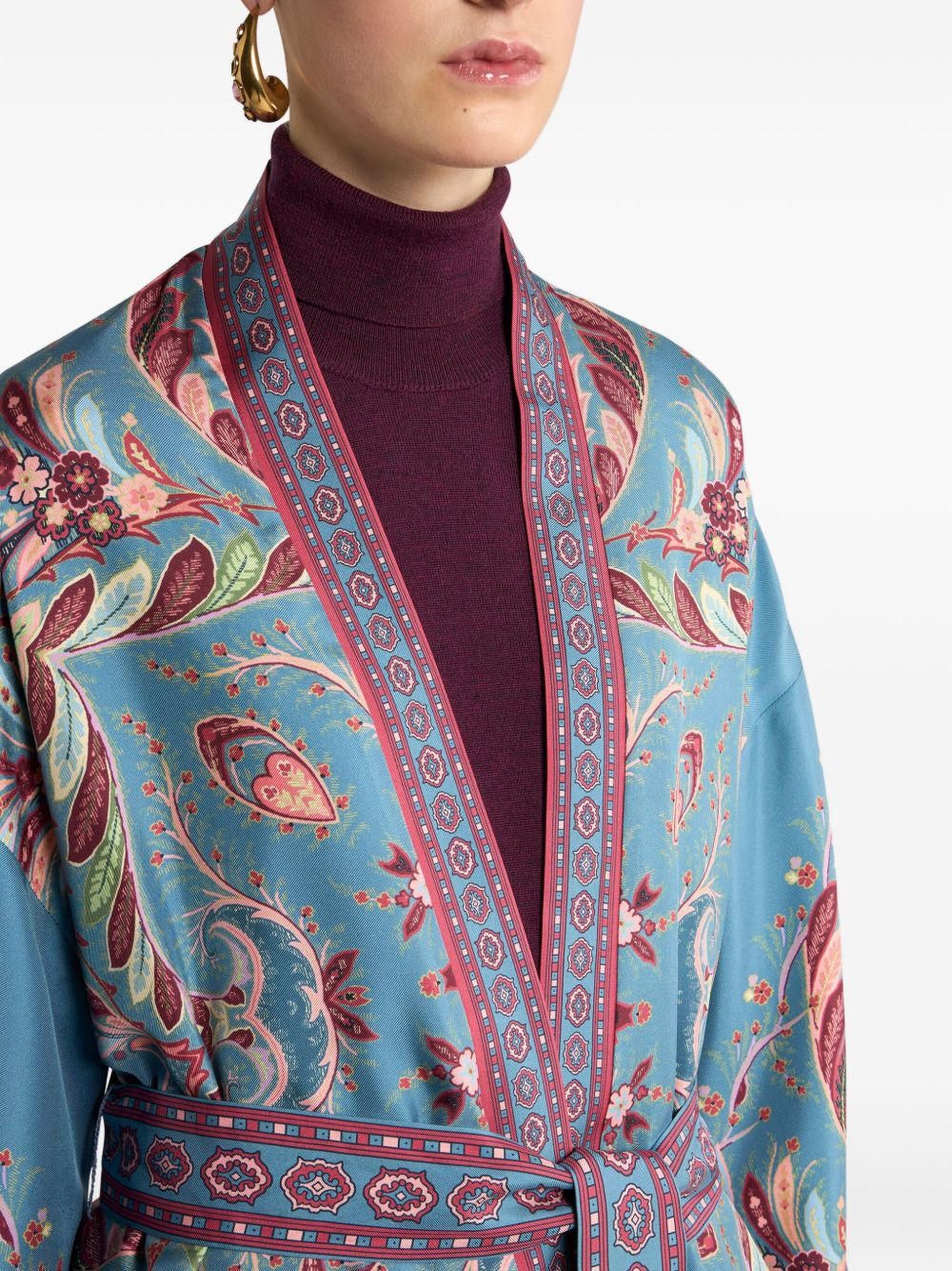 Kesa paisley-print belted coat - 4