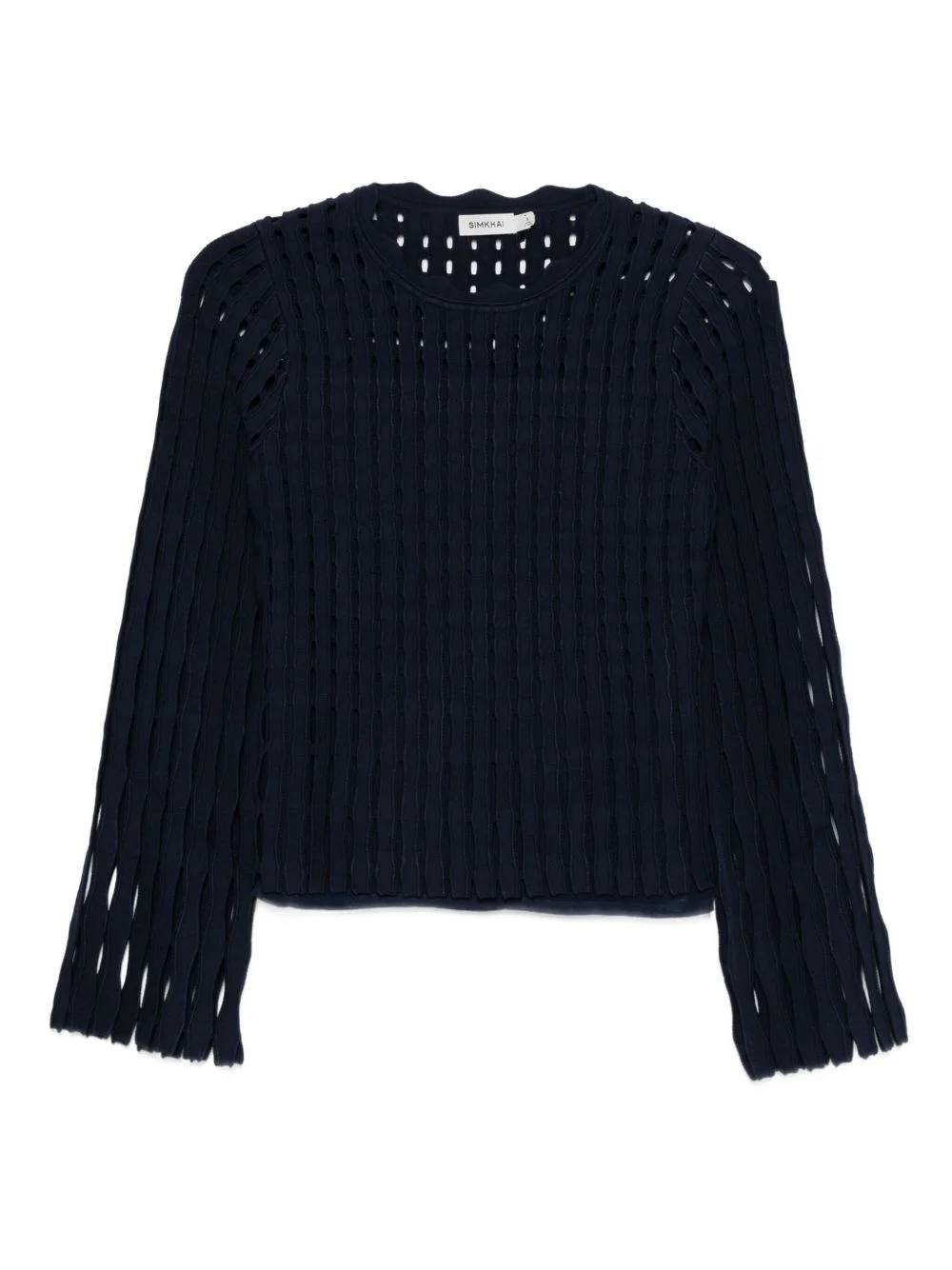 cut-out ribbed sweater - 1