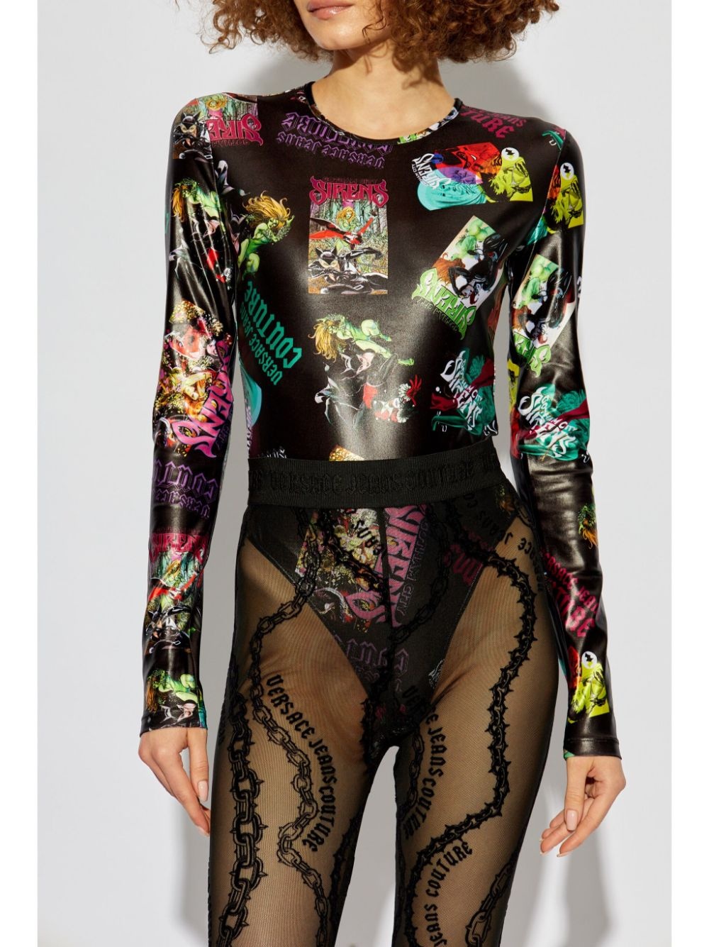 graphic-print bodysuit - 3