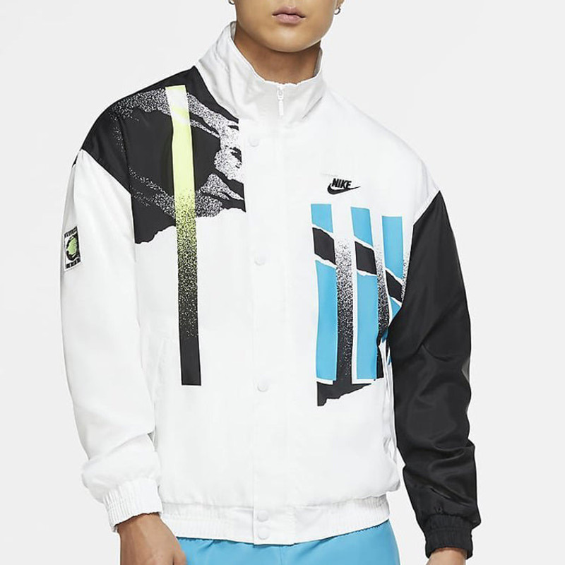 Nike Court Casual Cozy Tennis Jacket White Light Blue CQ9185-101 4
