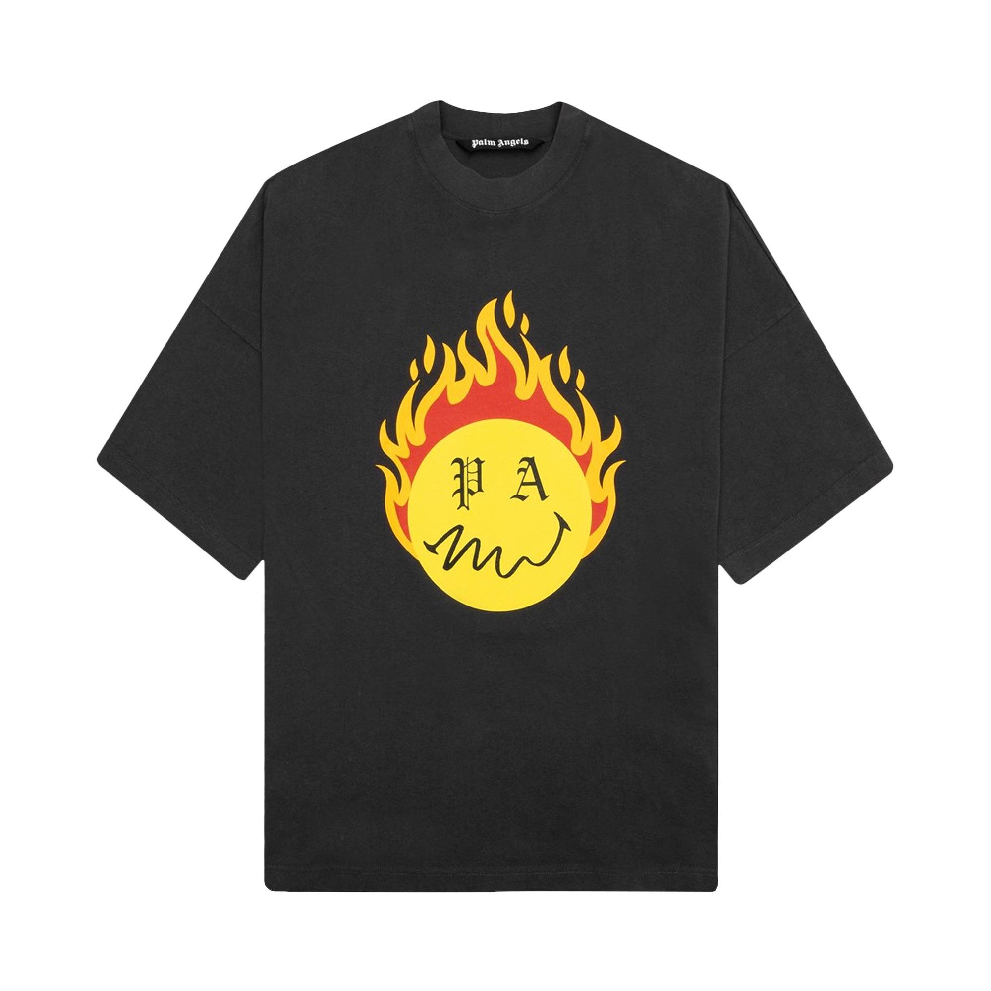 Palm Angels Burning Head Loose Tee 'Black/Yellow' - 1